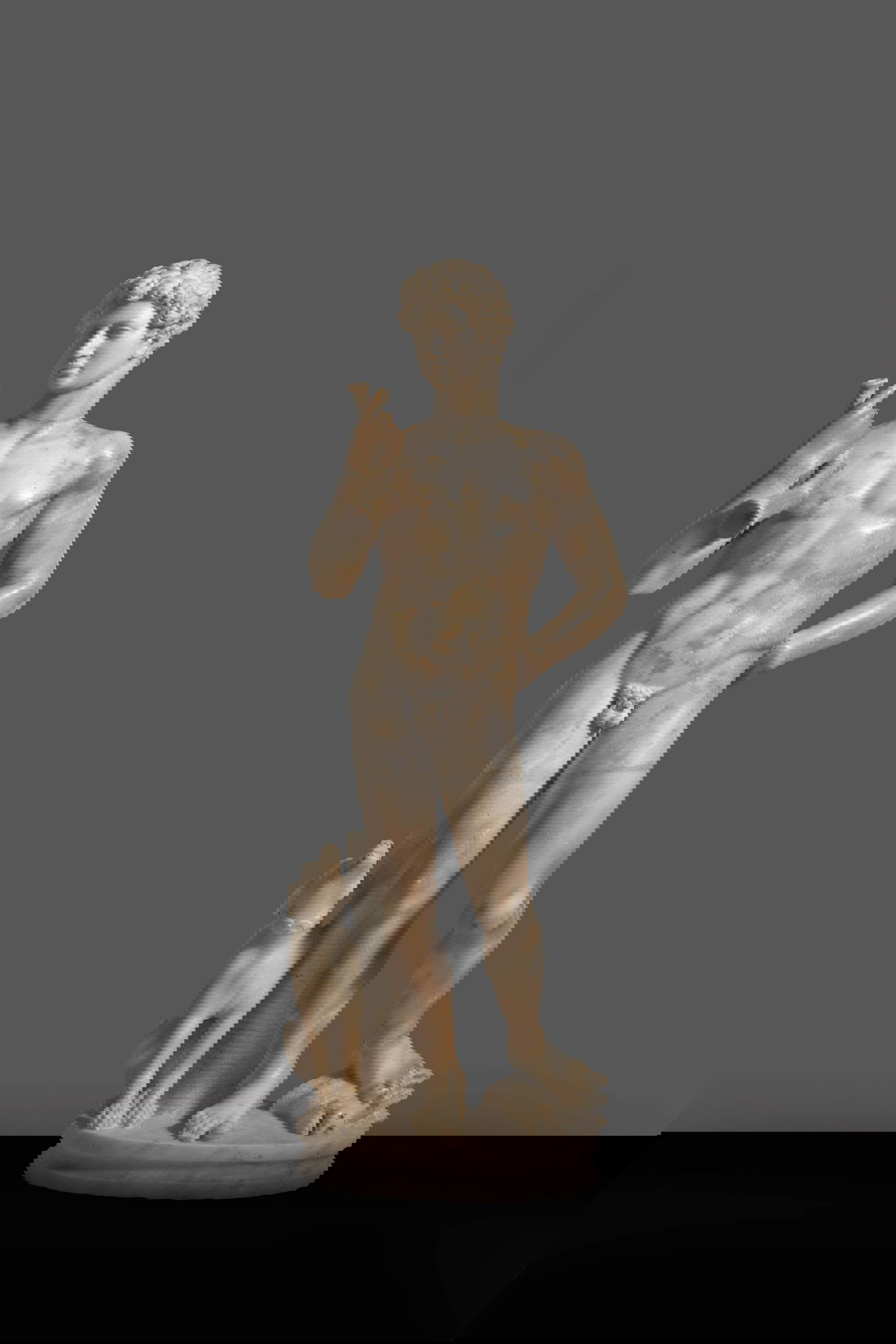 Héroe desnudo con cuerno