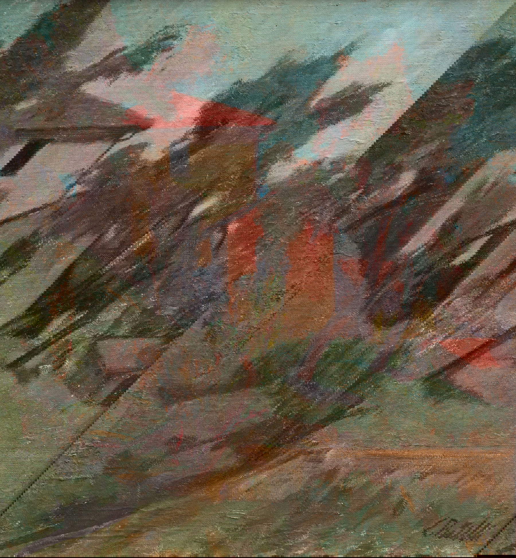 Esodo Pratelli, Sérénité intime (1930 ; huile sur toile, 56x51 cm ; collection privée)