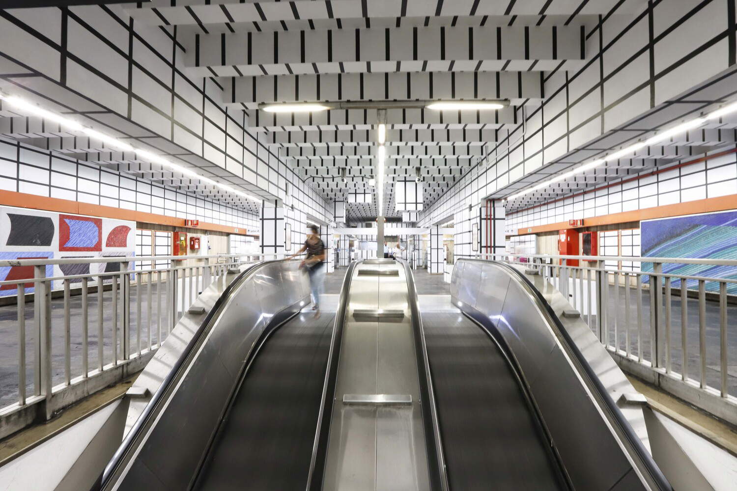 Esther Stocker, MAXXI and Atac Rome joint perspective, Vittorio Emanuele Metrostation, Rome. Photo: Costantino Artino