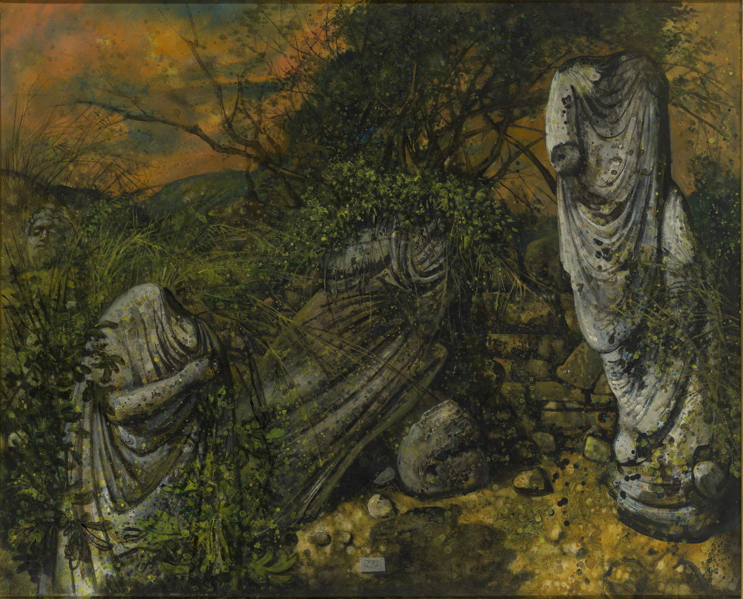 Eugene Berman, The Beheaded Muses III (1967; Collection of Sergei and Valentina Reviakin)