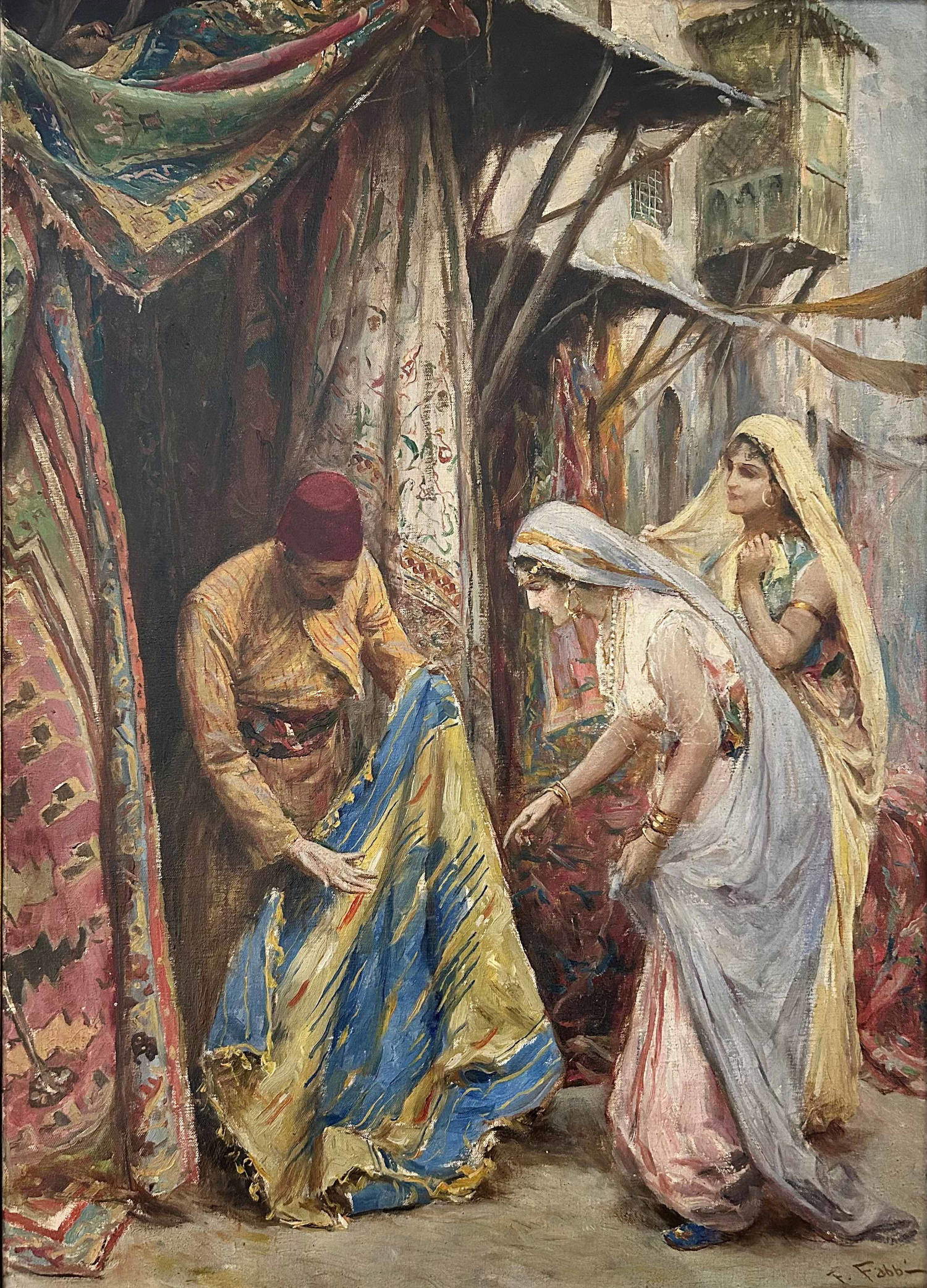 Fabio Fabbi, Il mercante di tappeti (olio su tela)