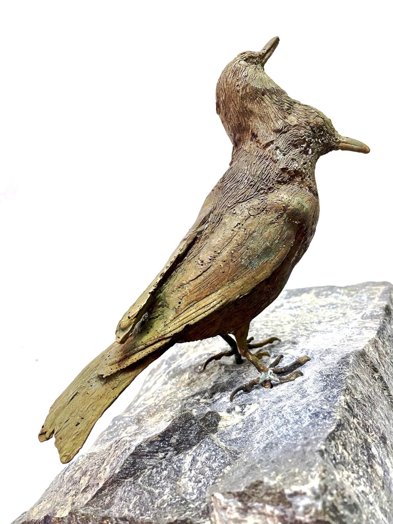 Fabrizio Cotognini, Hybridatio Mundi (detalle) (2011; microfundición de bronce, mármol verde de Guatemala) Foto: P - 38 studio