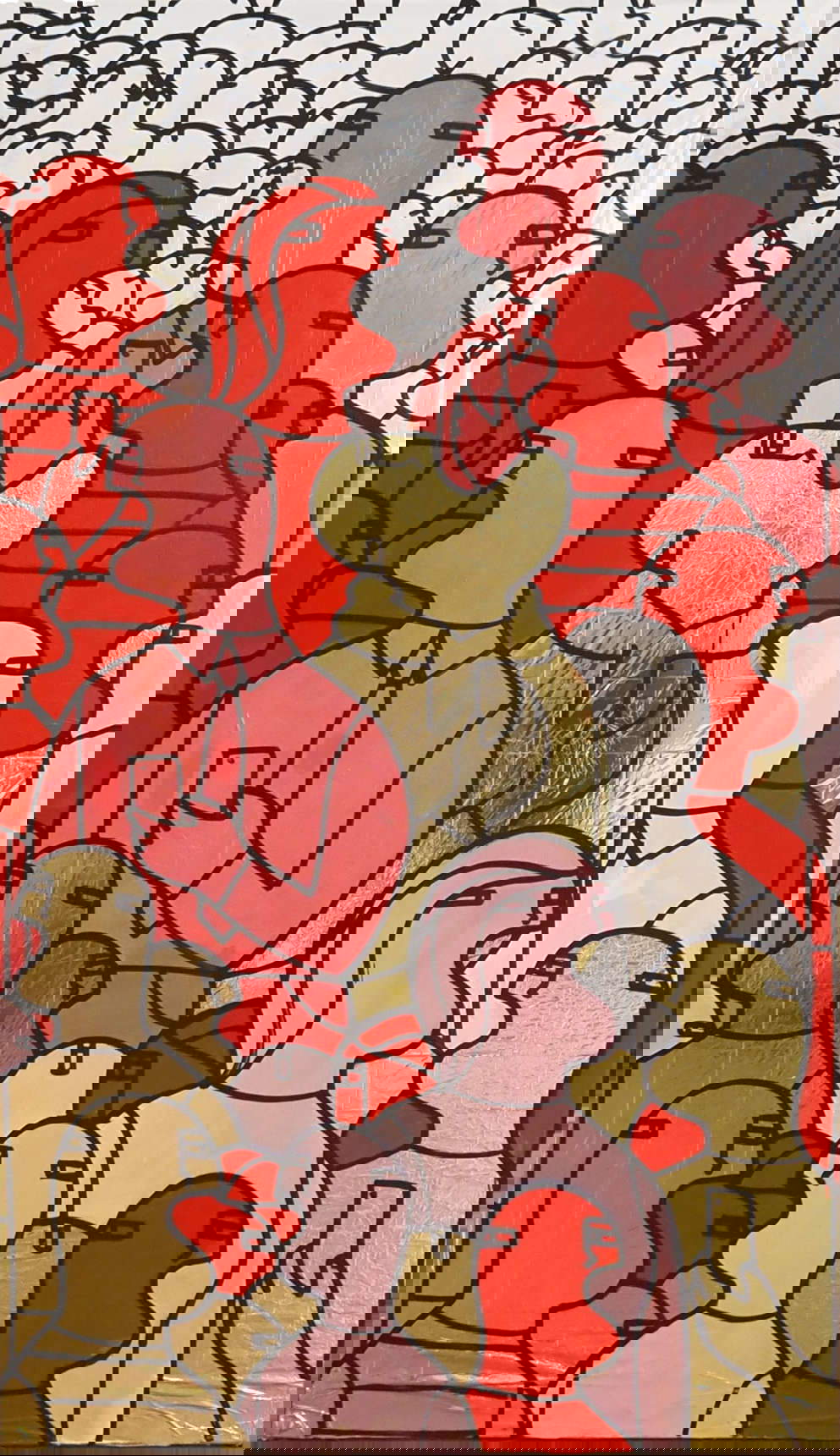 Fabrizio Dusi, Babel reborn (2025; Holzstruktur mit bemalter isothermischer Decke überzogen, 222 x 130 x 40 cm). Mit freundlicher Genehmigung des Künstlers