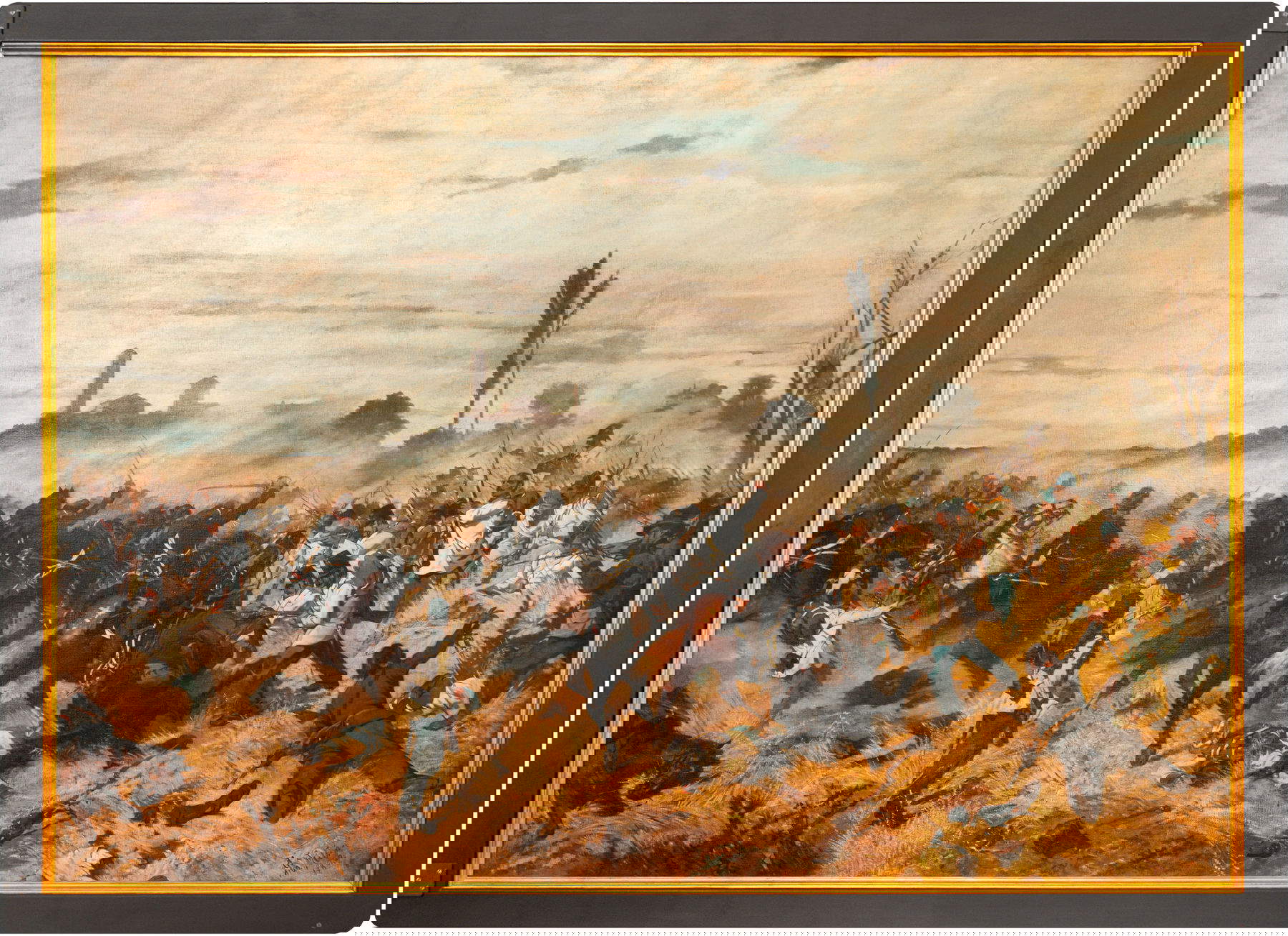 Giovanni Fattori, Un episodio della battaglia di Montebello 1859 (1862; olio su tela, 204 x 290 cm; Livorno, Museo civico G. Fattori) Foto: Museo civico G. Fattori