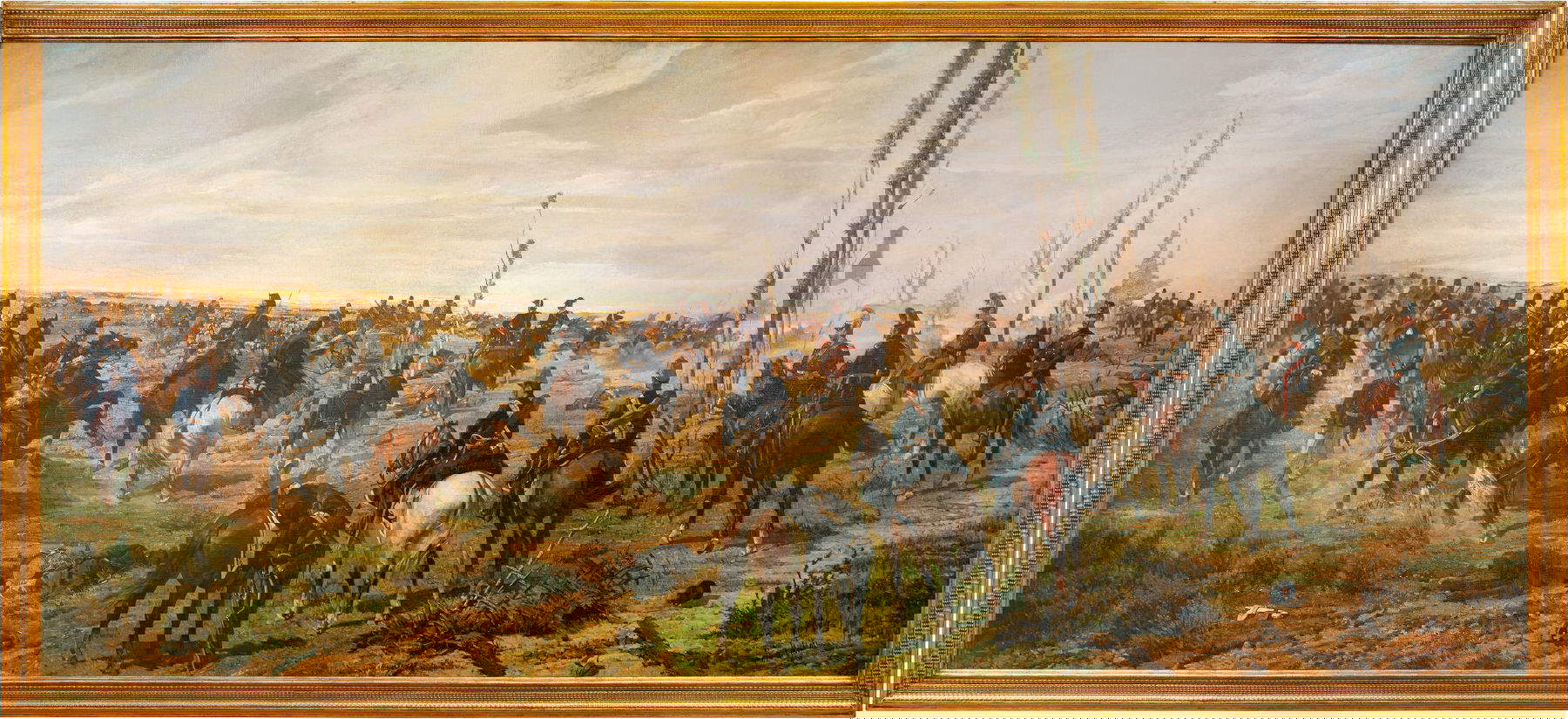 Giovanni Fattori, Un episodio della battaglia di San Martino (1868; olio su tela, 175 x 410 cm; Livorno, Museo civico G. Fattori) Foto:  Museo civico G. Fattori
