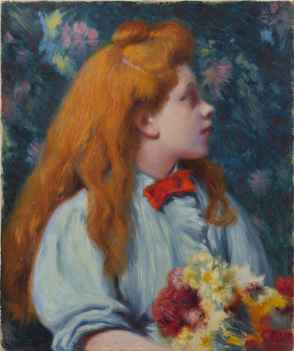 Federico Zandomeneghi, Enfant aux fleurs (vers 1910 ; huile sur toile) Federico Zandomeneghi, Enfant aux fleurs (vers 1910 ; huile sur toile)