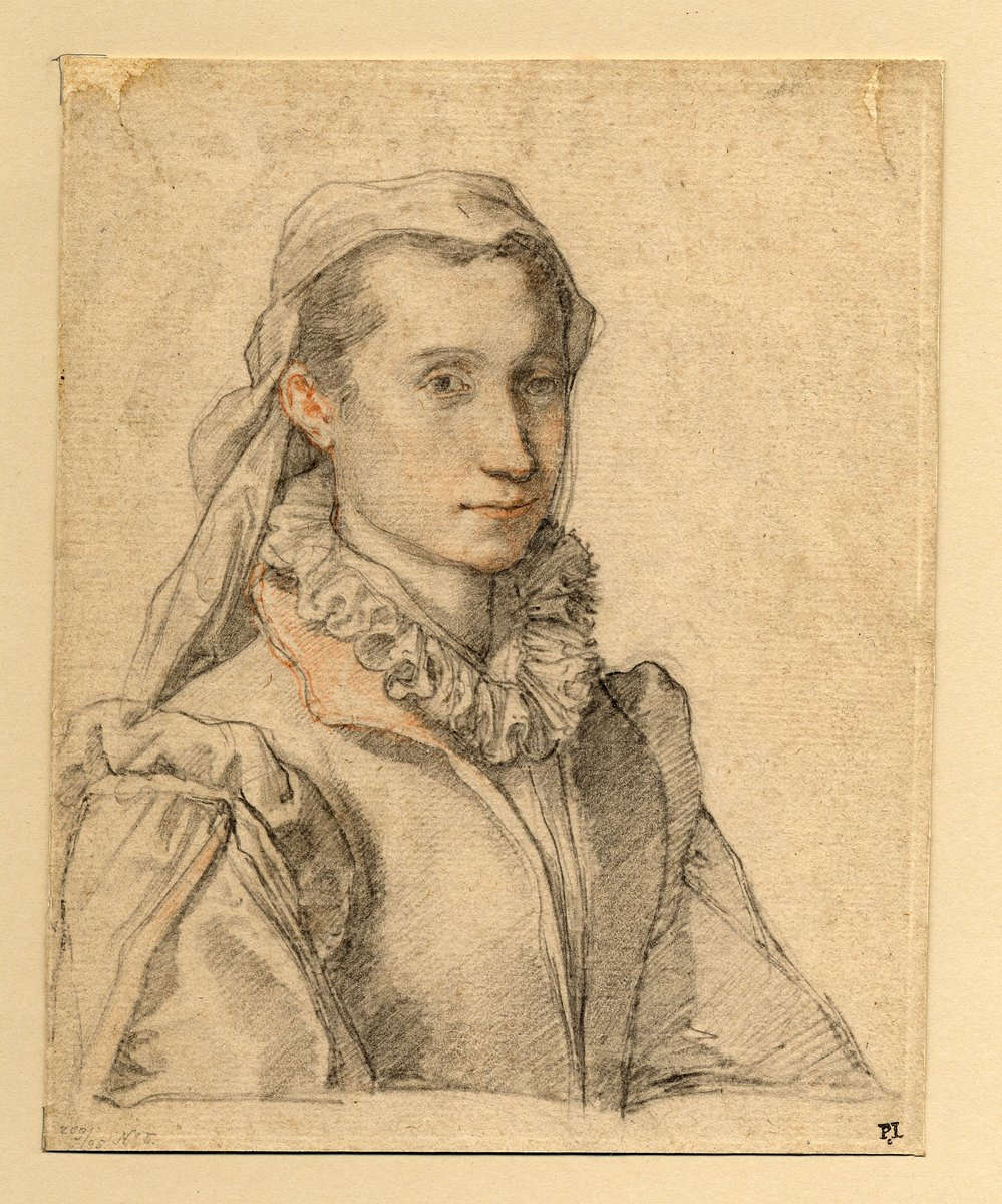 Federico Zuccari, Portrait of Diana Sculptors (c. 1580; black pencil and red pencil on paper; Budapest, Sz&eacute;pműv&eacute;szeti Muzeum / Museum of Fine Arts, inv. 2412)