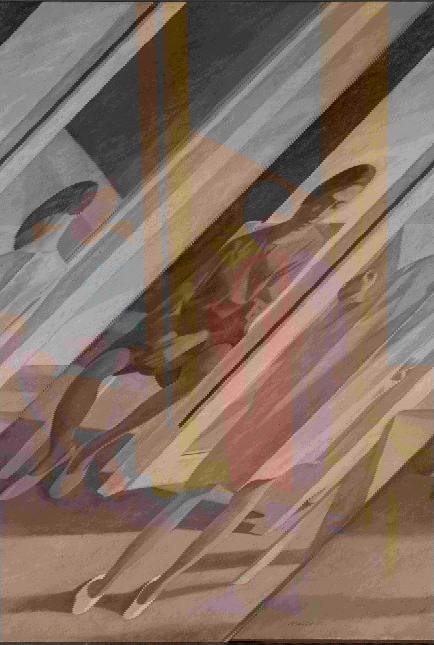 Felice Casorati, Verkündigung (1927; Öl auf Tafel, 151 x 100 cm; Mailand, Privatsammlung). Foto: Giuseppe und Luciano Malcangi. &copy; Felice Casorati bei SIAE