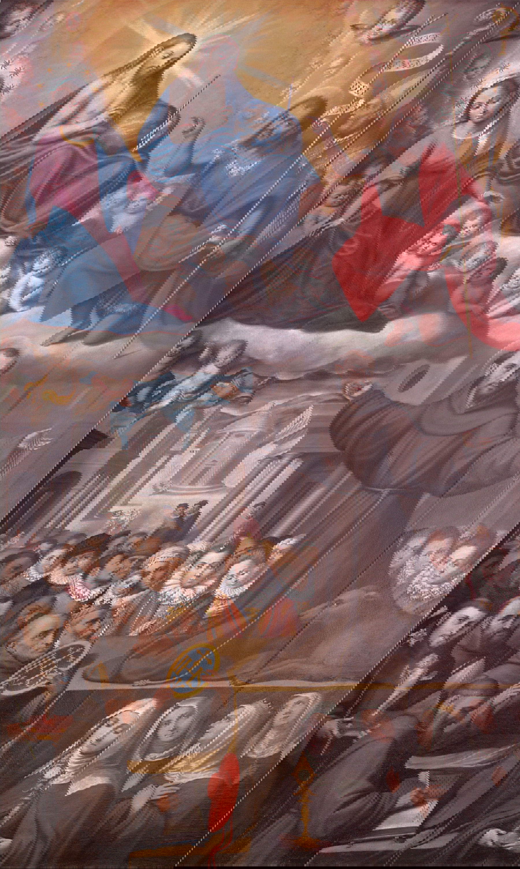 Felice Damiani, Allegorie des Strickes des Heiligen Franziskus (1603; Öl auf Leinwand, 450 x 262 cm; Gubbio, Museo Civico Palazzo dei Consoli)