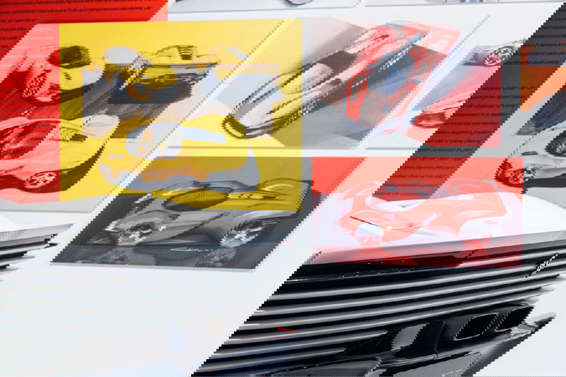 Installation view of the exhibition Ferrari Design. Creative Journeys 2010-2025 at MAUTO