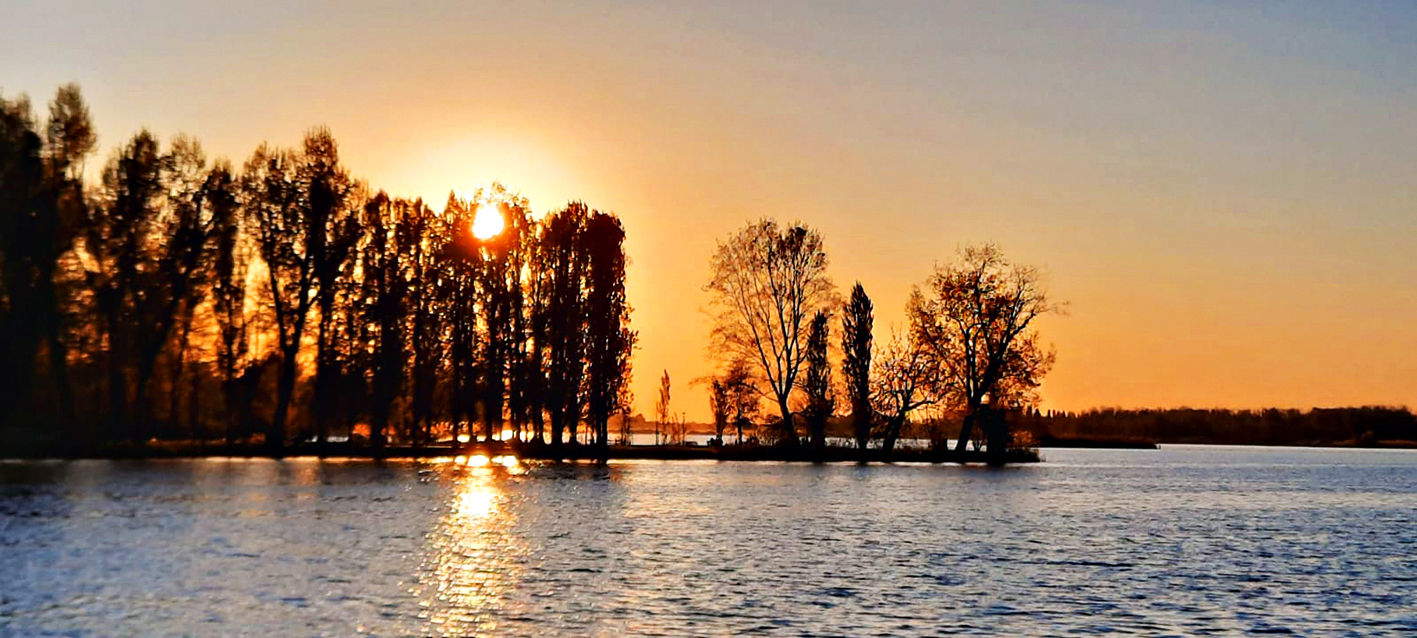 Il fiume Po al tramonto