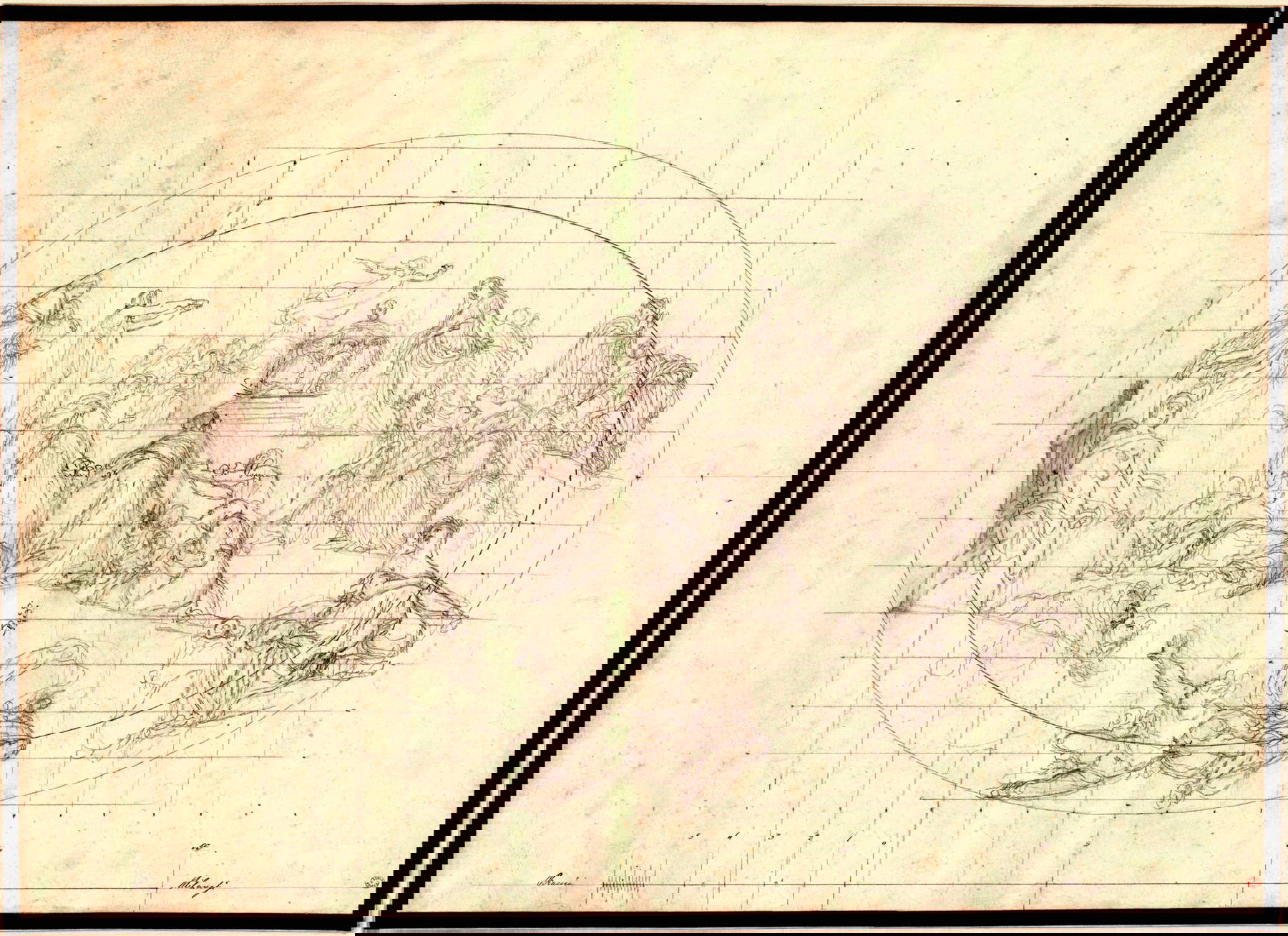 Francesco Hayez, Allegoria dell&rsquo;Ordine Politico di Ferdinando I d&rsquo;Austria (studio per il soffitto della Sala delle Cariatidi di Palazzo Reale) (1836; matita e penna su carta, 33,5 x 49 cm; Roma, Collezione W. Apolloni)