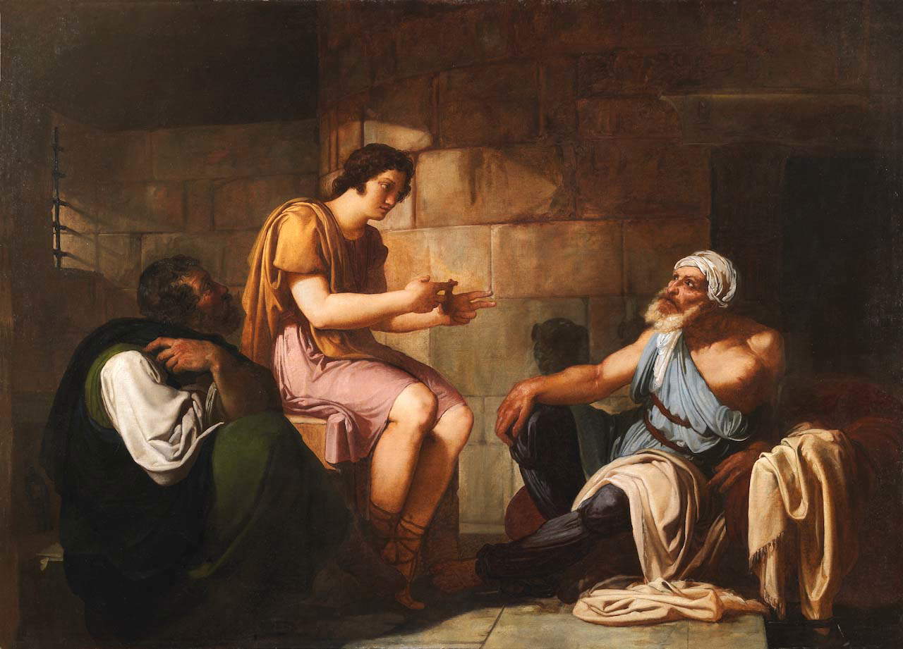 Francesco Hayez, Giuseppe spiega i sogni in carcere (Olio su tela)