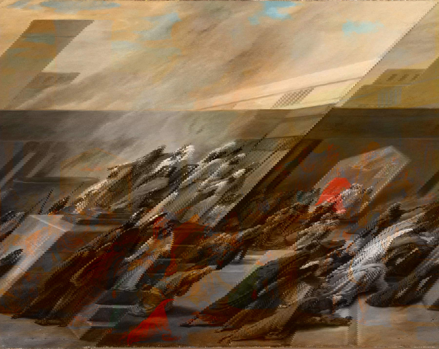 Francesco Hayez, L&rsquo;incoronazione di Gioas (1840 circa; olio su tela, 84 x 108 cm; Roma, Collezione W. Apolloni)