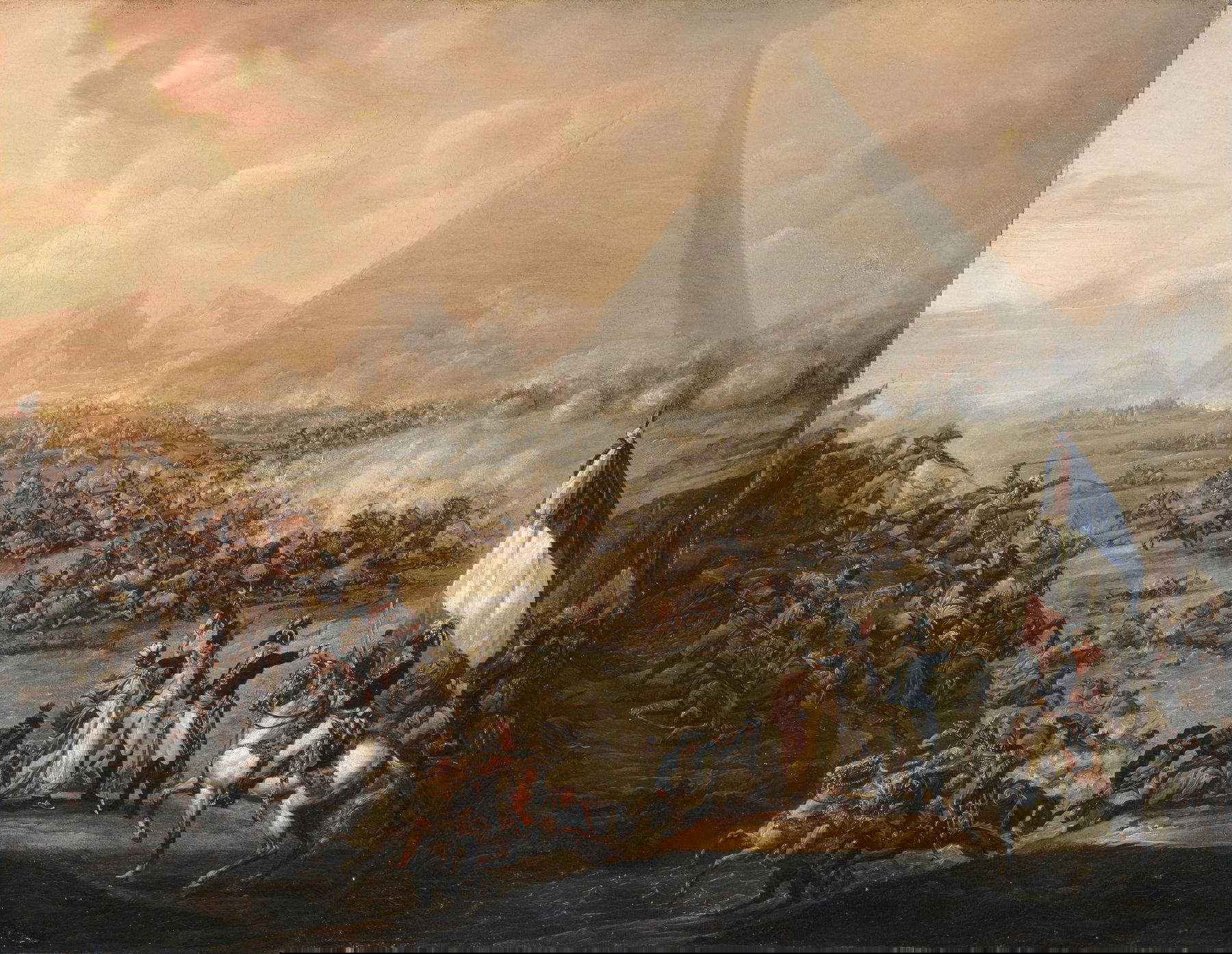 Fran&ccedil;ois-Louis-Joseph Watteau, Schlacht bei den Pyramiden (1798-1799; Öl auf Leinwand, 94 x 120,4 cm; Valenciennes, Mus&eacute;e des Beaux-Arts)