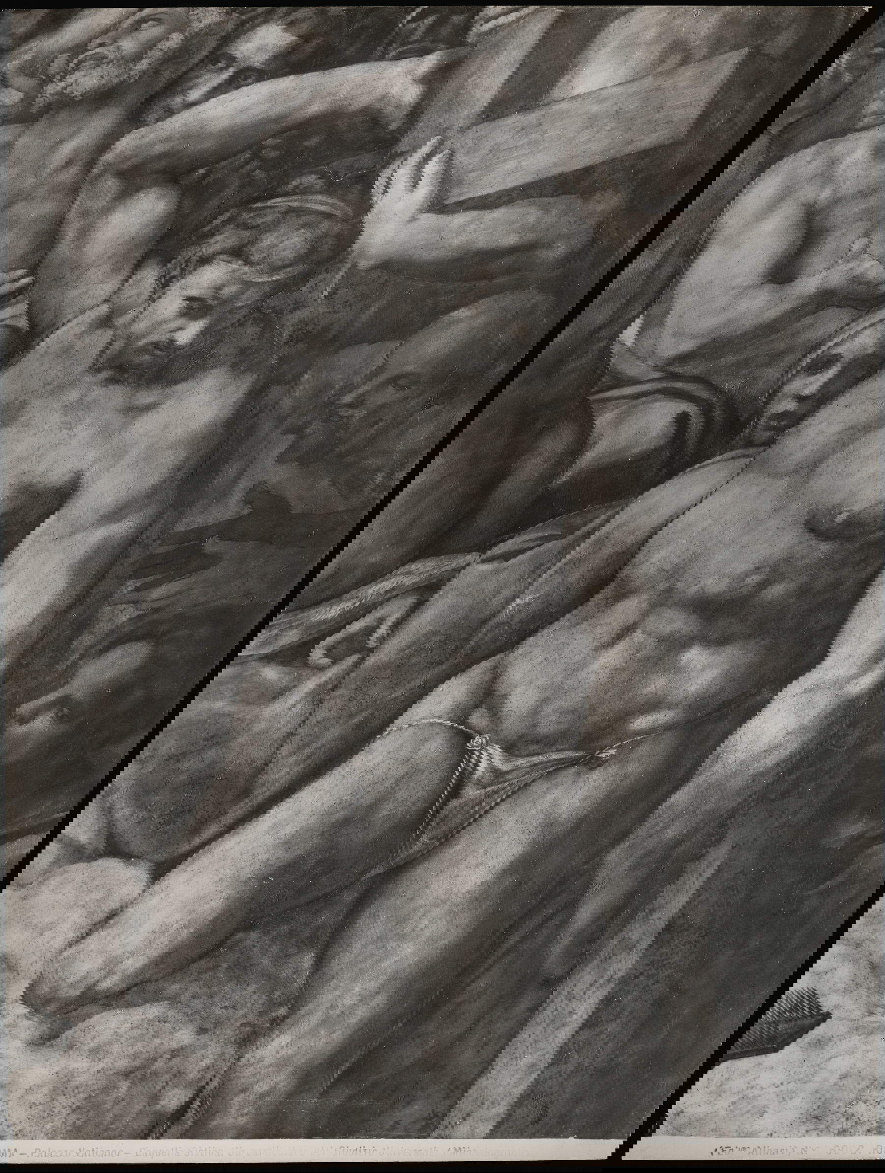 Fratelli Alinari, Un particolare del Giudizio Universale (1910 circa; stampa alla gelatina bromuro, 59,4 x 44,9 mm; Firenze, Kunsthistorisches Institut in Florenz &ndash; Max-Planck-Institut)