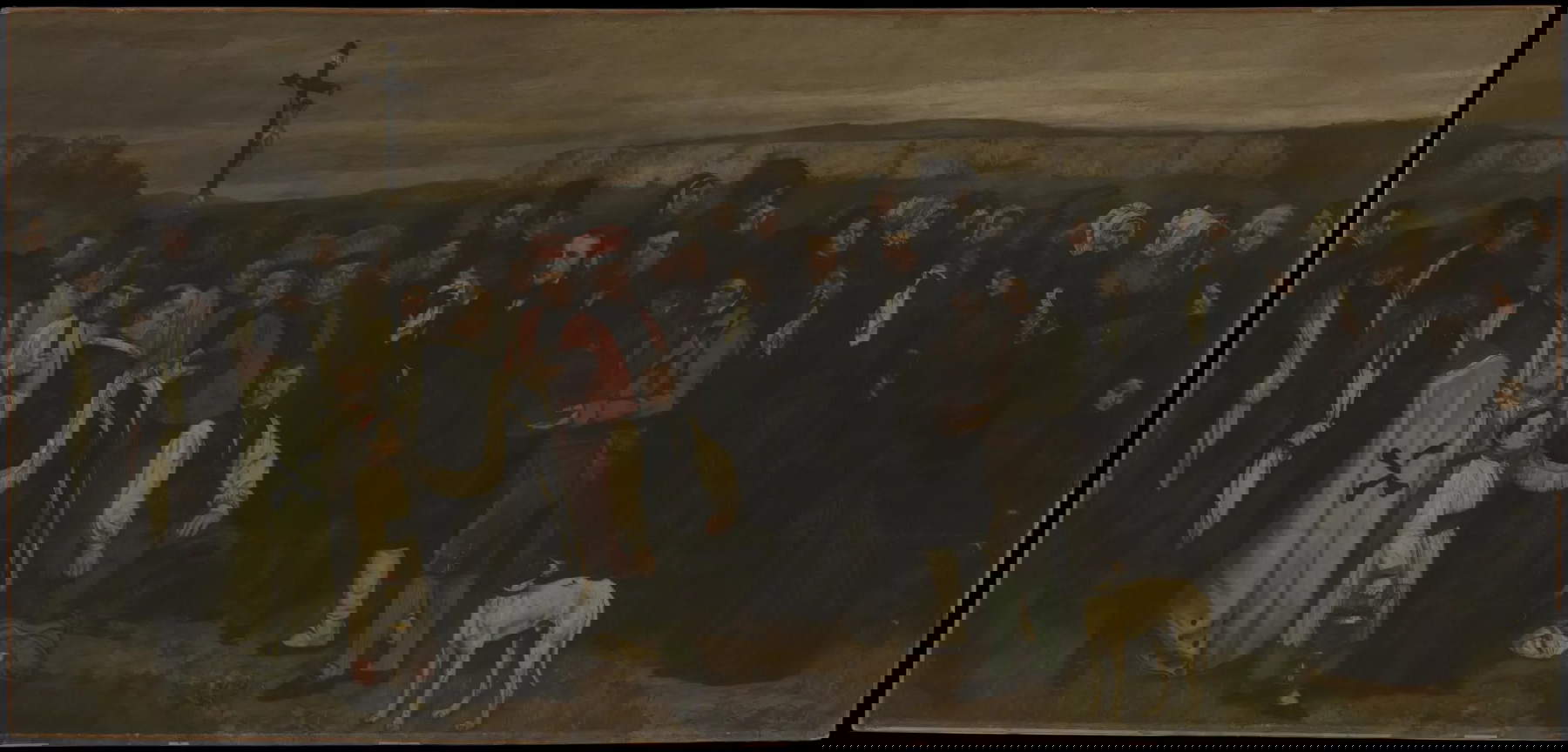 Musée d'Orsay, restoration on view for Gustave Courbet's monumental Funeral at Ornans