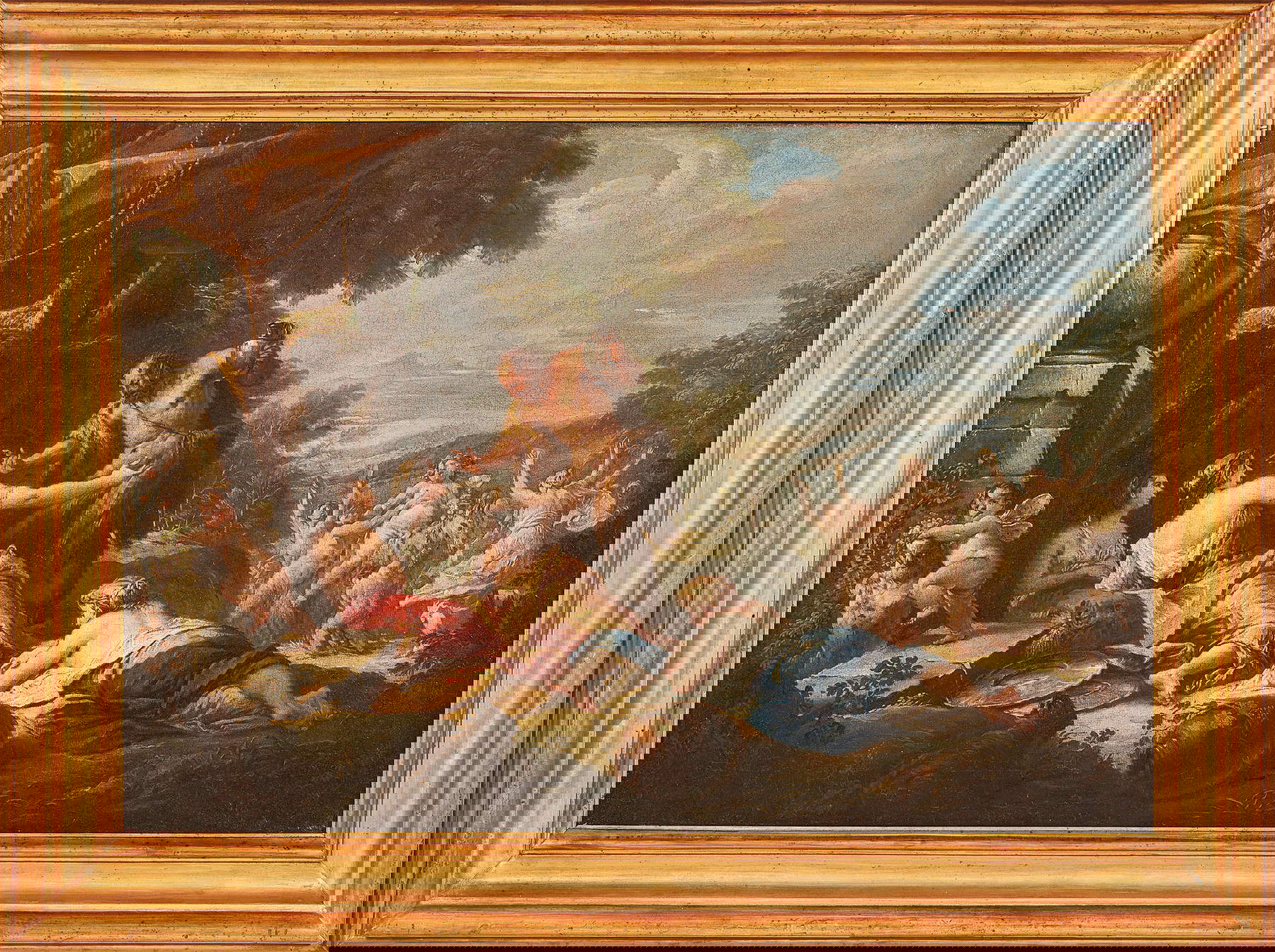 Gaspare Diziani, Bacchanal in honor of Silenus, (ca. 1730-40; oil on canvas, 78 x 54 cm)