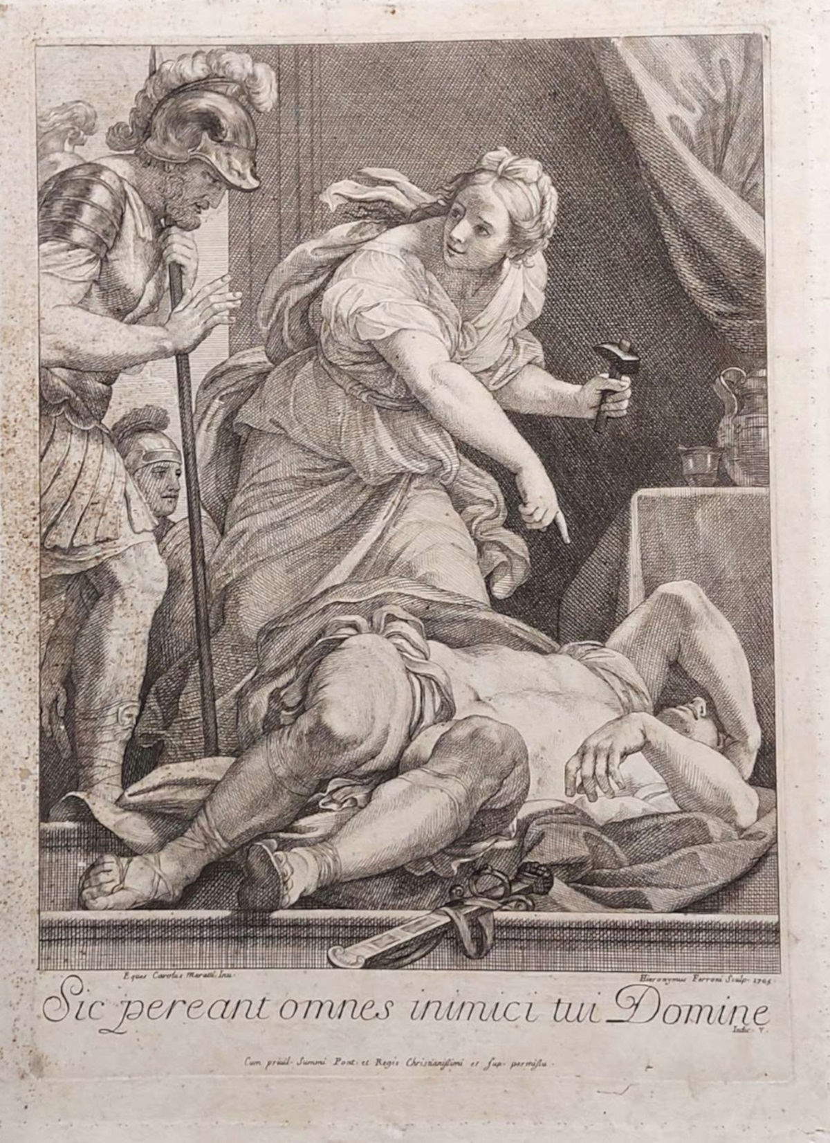 Gerolamo Ferroni, Jaël et Sisara, d'après le tableau de Carlo Maratti (Ascoli Piceno, Pinacoteca Civica)