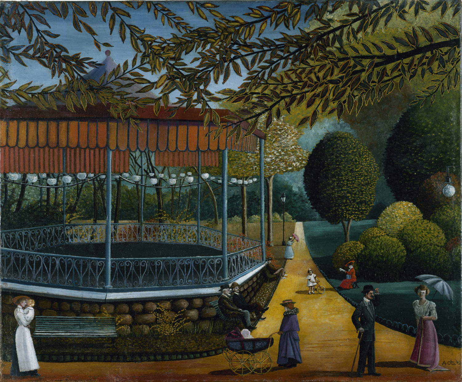 Gertrude O'Brady, Il chiosco (olio su tela, 38,5 x 46 cm; Lille, LaM – Lille Métropole Musée d'art moderne, d'art contemporain et d'art brut. Villeneuve d'Ascq © Philip Bernard