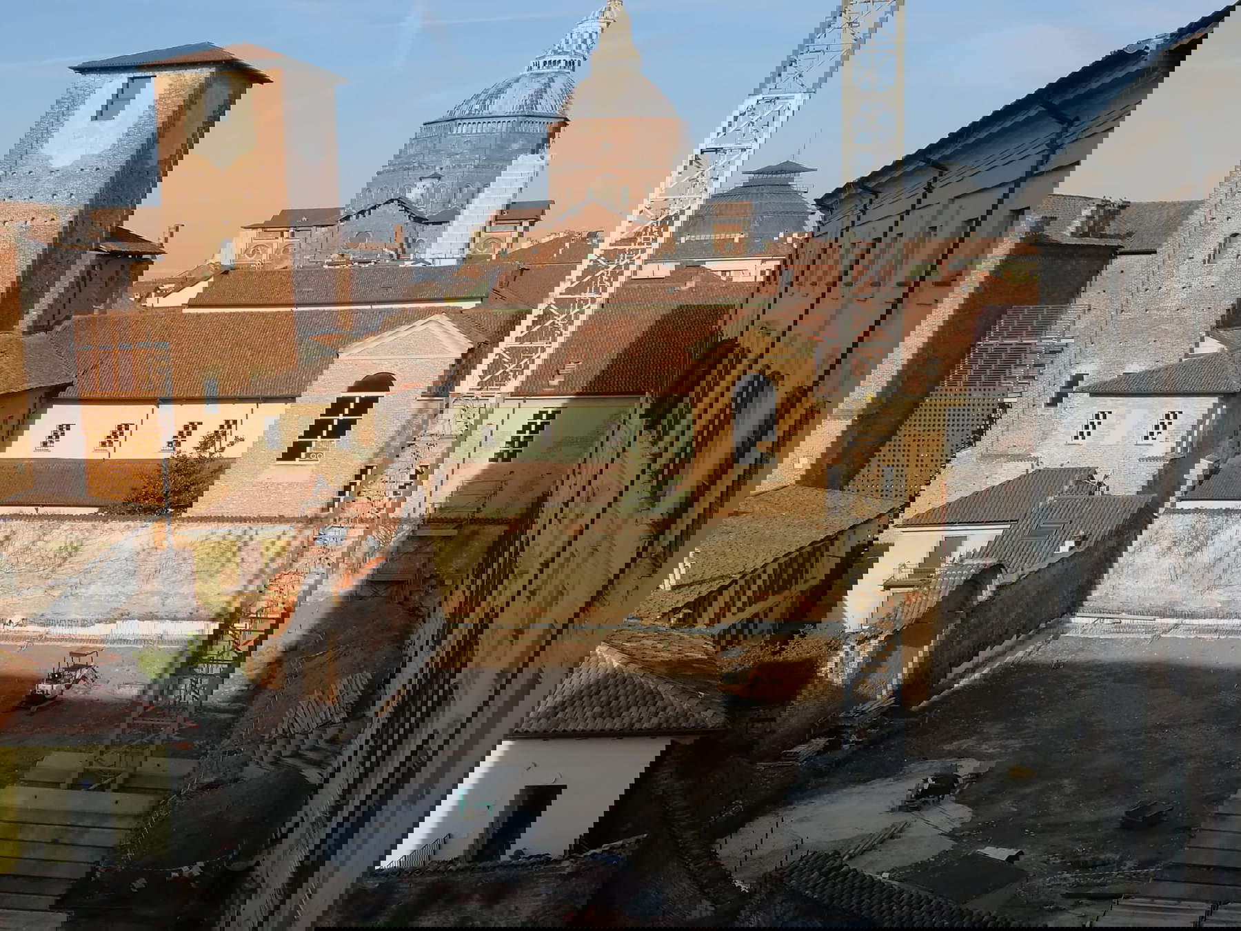 The garden of the Olevano Palace during the work