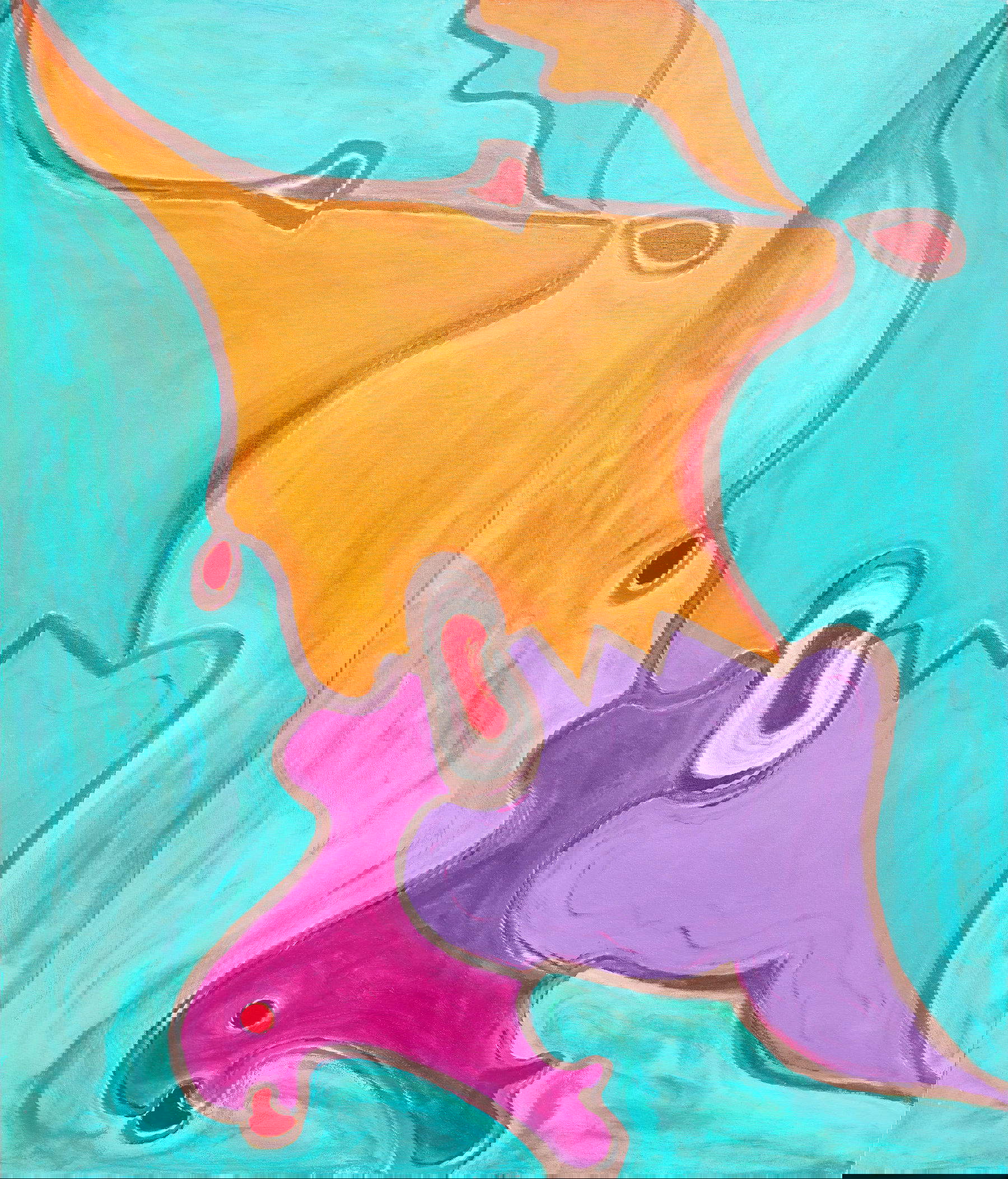 Gillo Dorfles, Zwei Einsätze (2001; Acryl auf Leinwand, 160x120 cm)