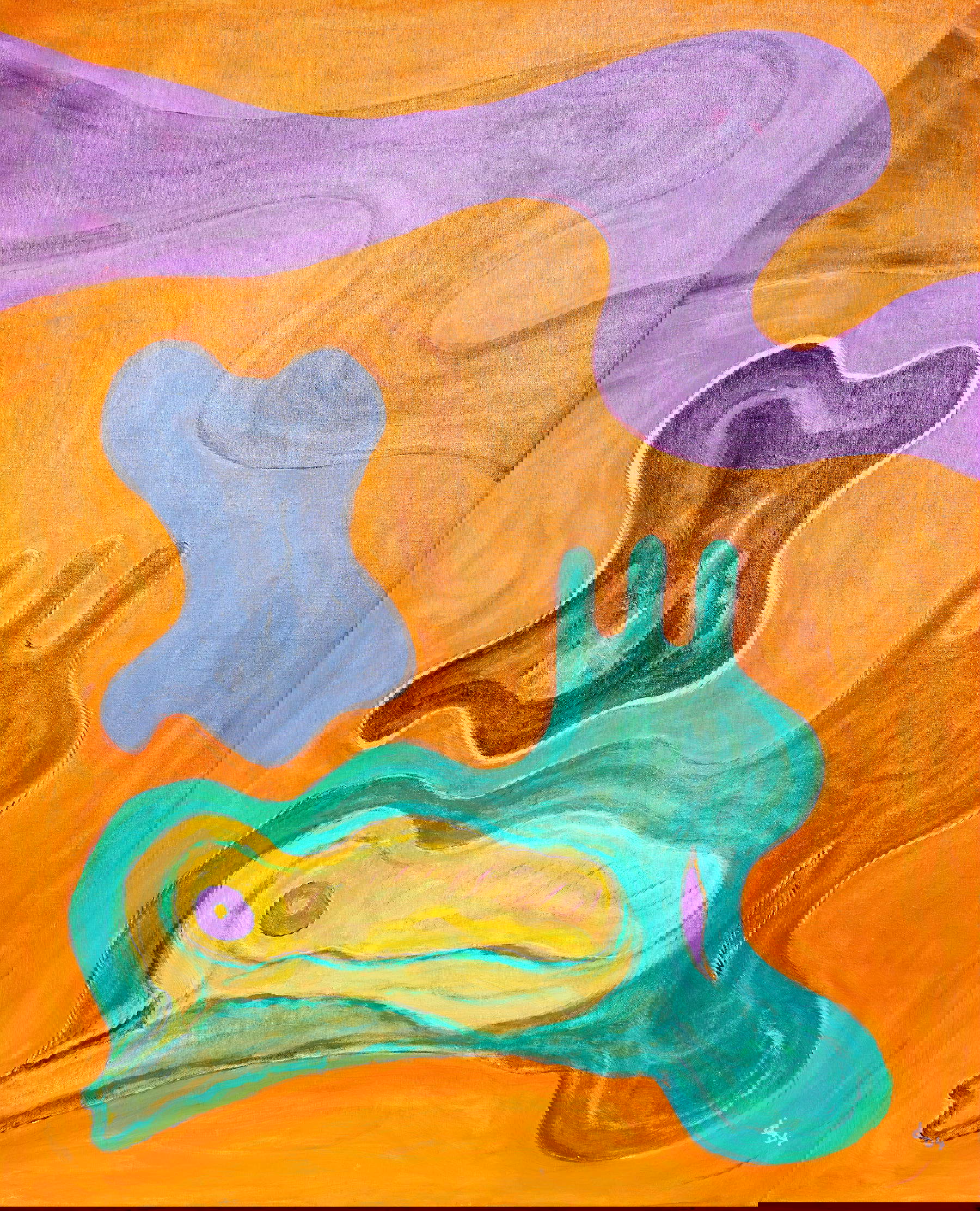 Gillo Dorfles, Lumacone (2004; Acryl auf Leinwand, 100x80 cm)