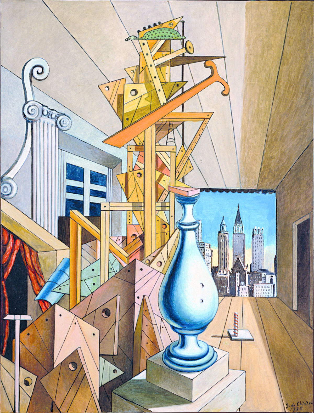 Giorgio de Chirico, Visión metafísica de Nueva York (1975)