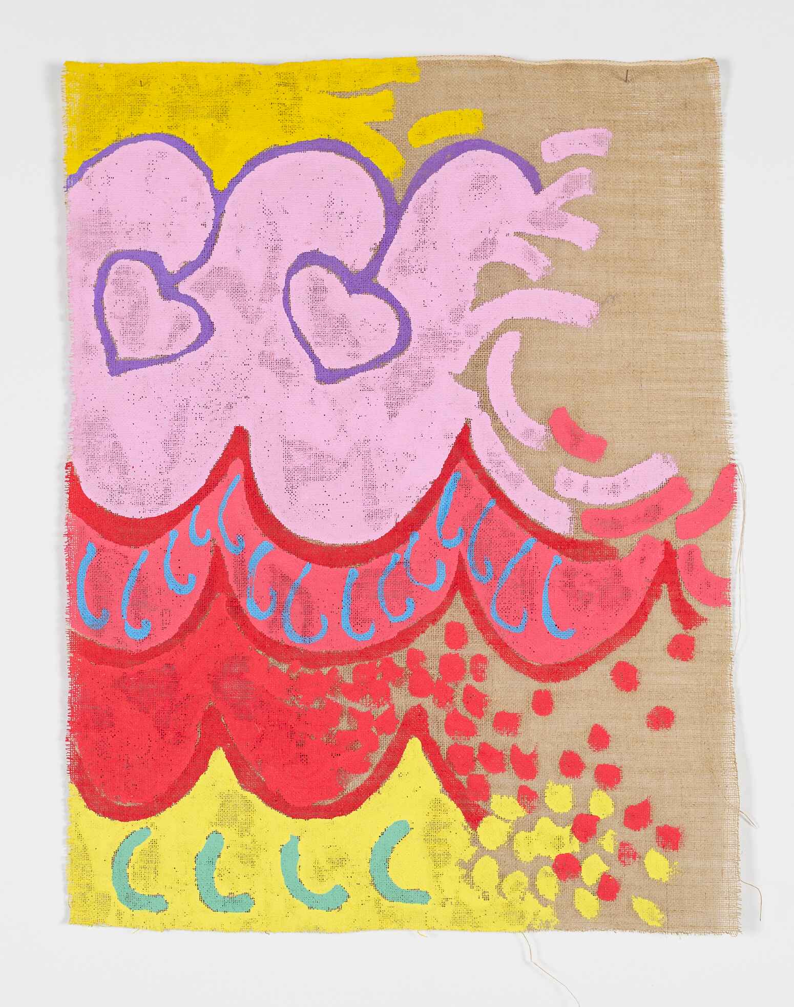 Giorgio Griffa, Campo rosa (1989; acrilico su tela, 53 x 41 cm). Fotografia: Federico Rizzo, su concessione della Fondazione Giorgio Griffa.