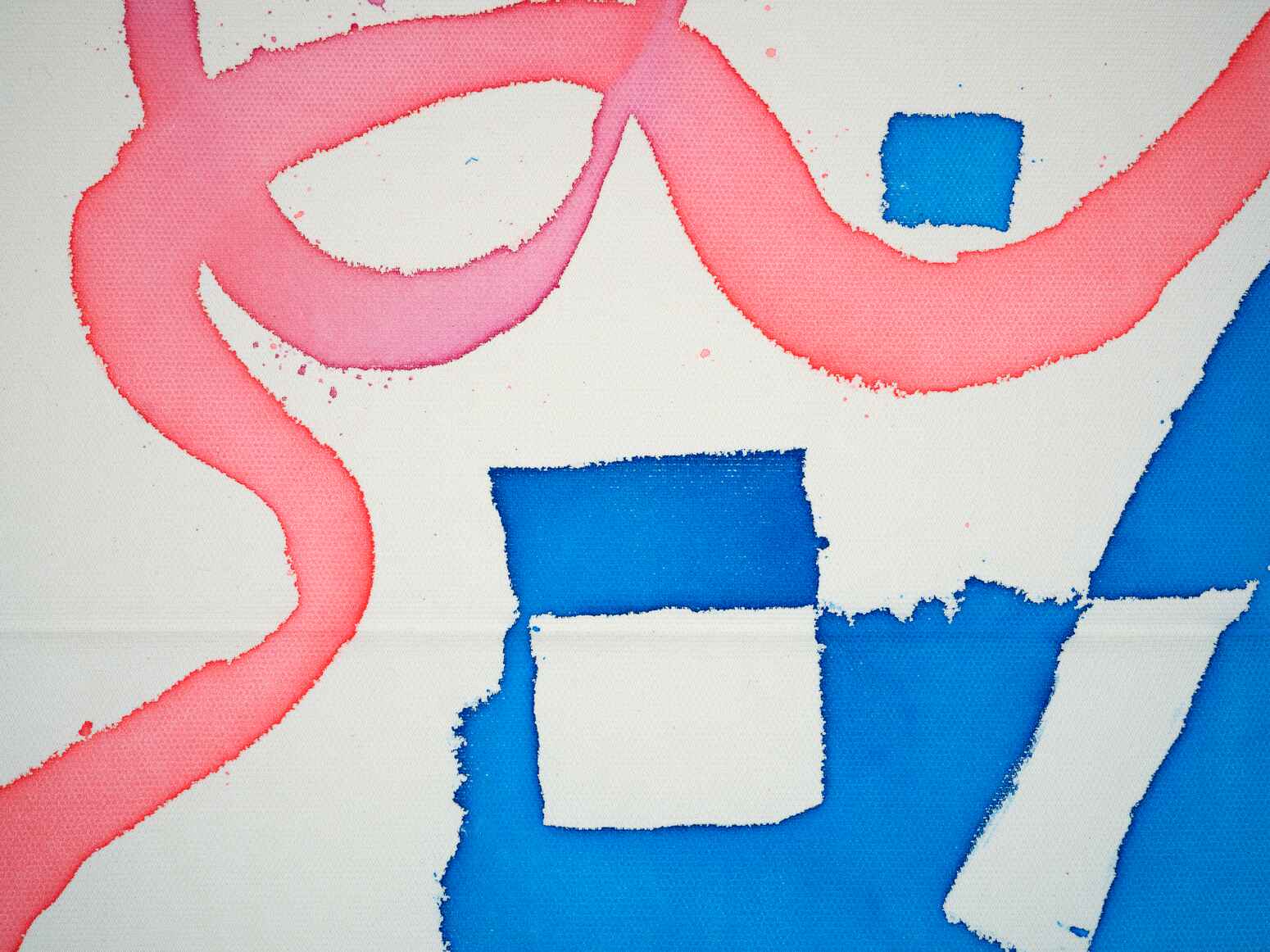 Giorgio Griffa, Nodo (Dettaglio) (2023; acrilico su tela, 95 x 69 cm). Fotografia: Federico Rizzo, su concessione della Fondazione Giorgio Griffa.