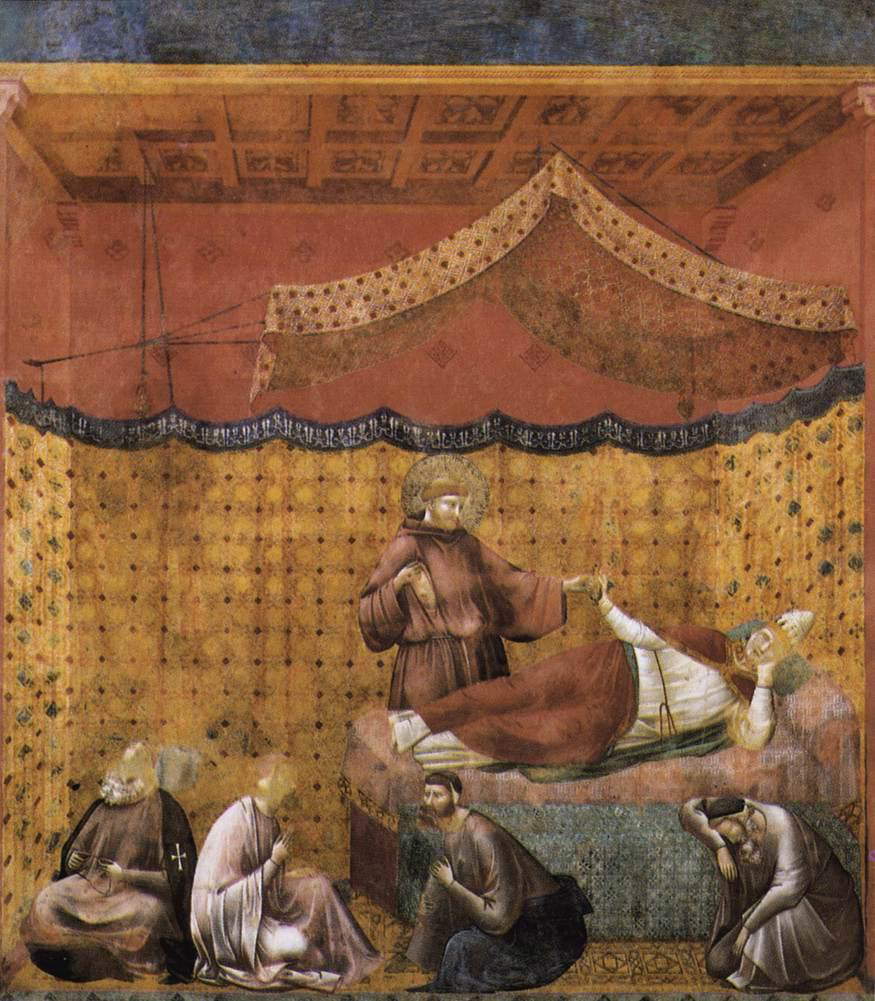 Giotto, Der Traum des Heiligen Gregor (Assisi, Obere Basilika des Heiligen Franziskus) Giotto, Der Traum des Heiligen Gregor (Assisi, Obere Basilika des Heiligen Franziskus)