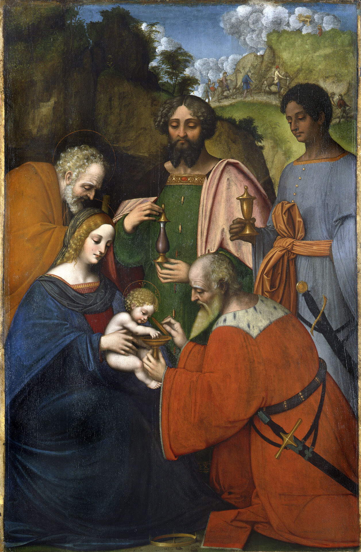 Giovanni Agostino da Lodi y Marco d'Oggiono, Adoración de los Magos (Milán, Pinacoteca di Brera) Giovanni Agostino da Lodi y Marco d'Oggiono, Adoración de los Magos (Milán, Pinacoteca di Brera)