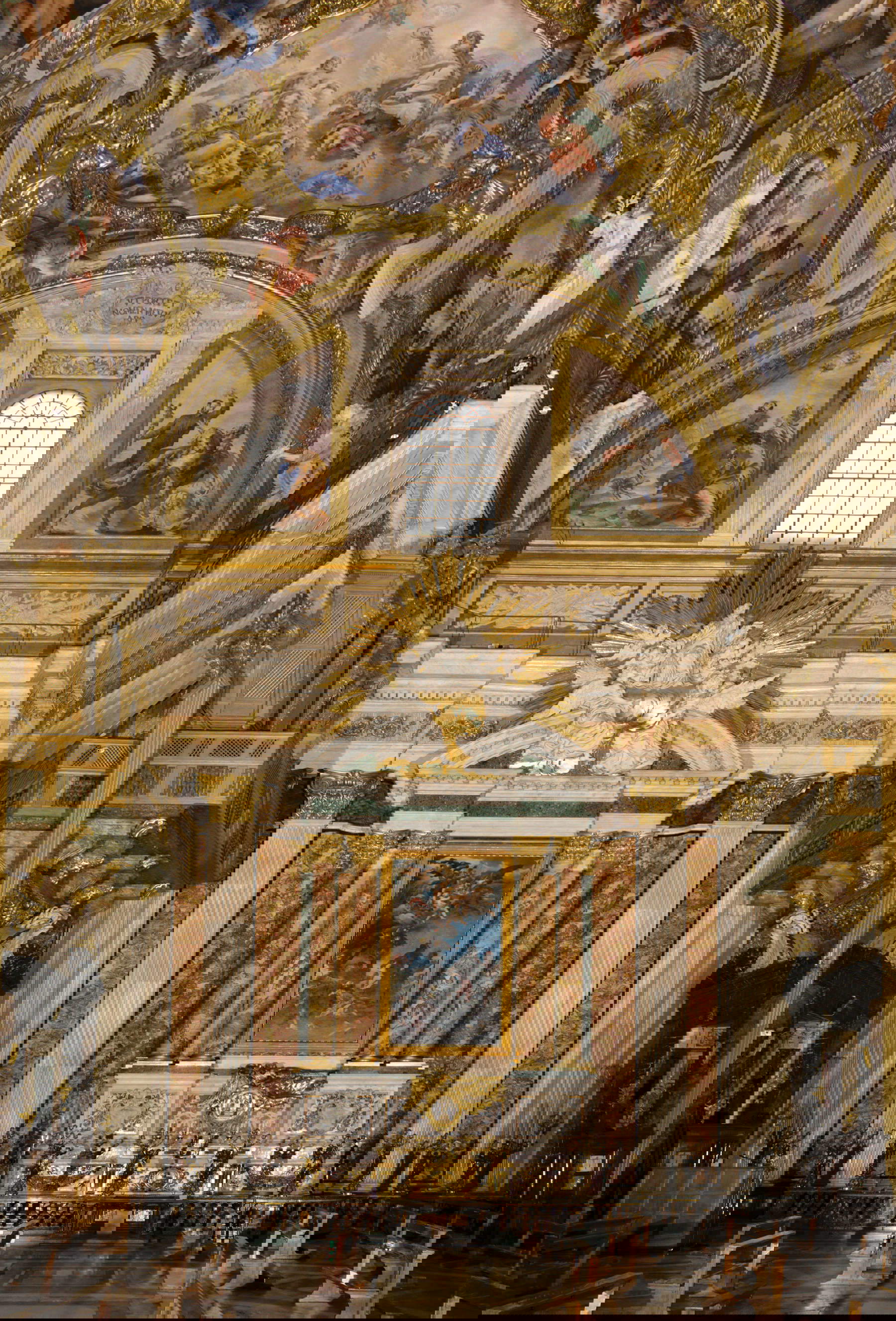 Giovanni Andrea Carlone, Historias de San Francisco Javier (1674; frescos; Roma, Iglesia del Ges&ugrave;, Capilla del Negrone)