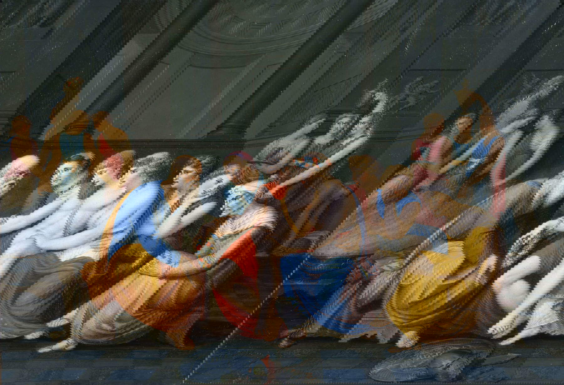 Giovanni Battista Gigola, Socrates rebukes Alcibiades caught in the brothel (1795-1796; vellum glued on cardboard)