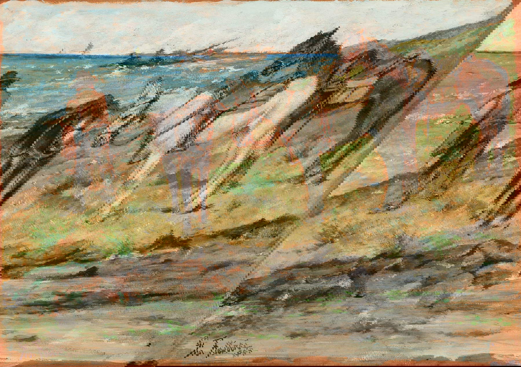 Giovanni Fattori, Warten (Öl auf Tafel, 26,4 x 36,5 cm). Zugelassen von Enrico Gallerie d'Arte - Mailand Giovanni Fattori, Warten (Öl auf Tafel, 26,4 x 36,5 cm). Zugelassen von Enrico Gallerie d'Arte - Mailand