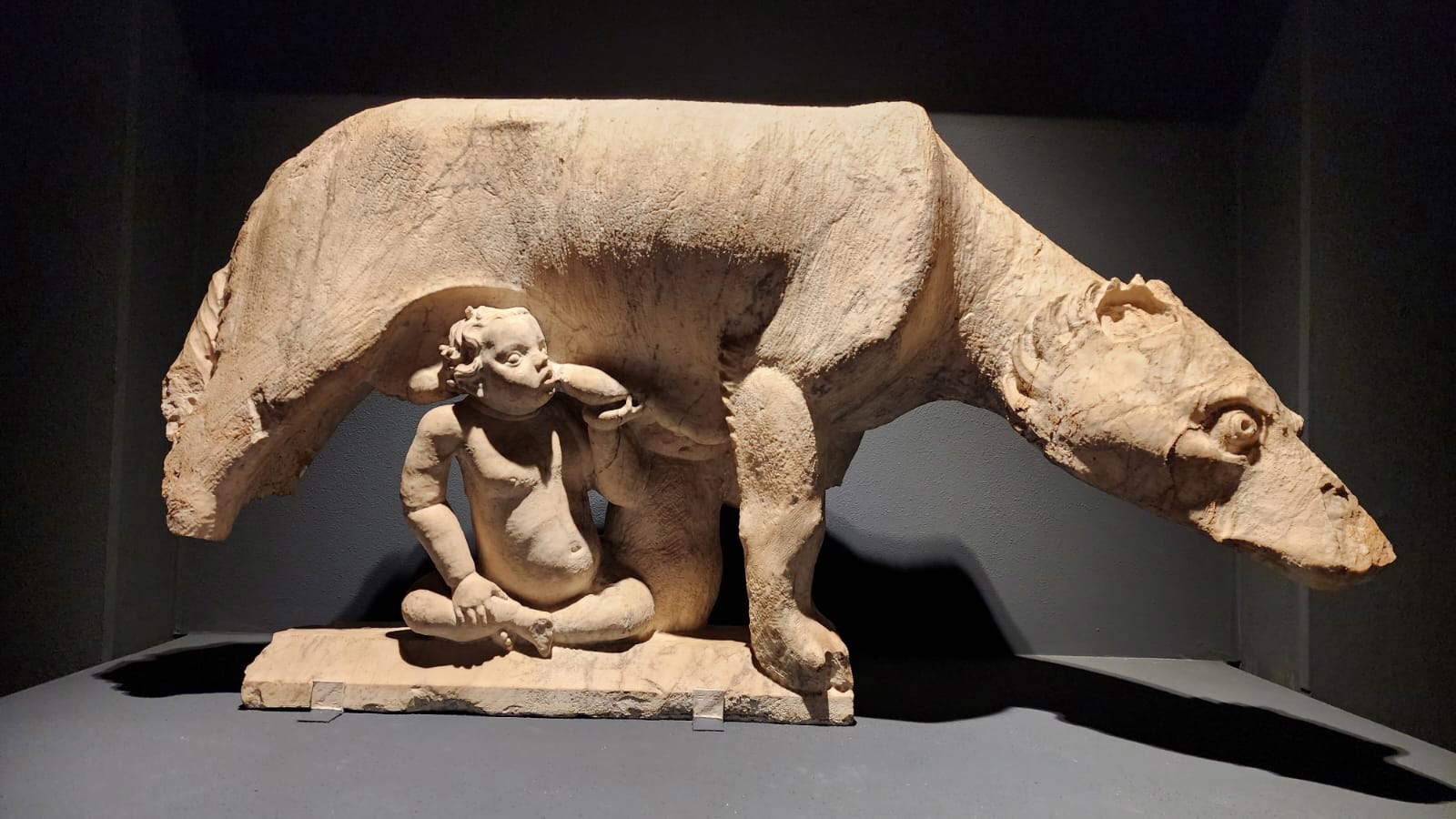 Giovanni Pisano, Lupa che allatta i gemelli (XIII secolo; Siena, Museo dell'Opera del Duomo)