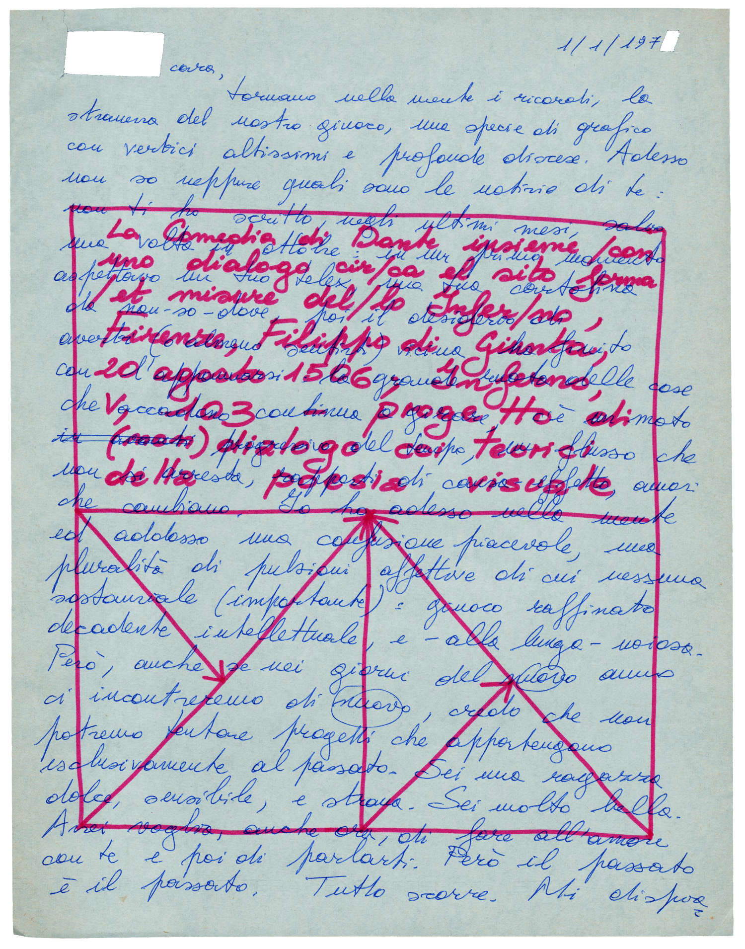 Giovanni R. Ricci, Sin título (1977; manuscrito, 280 x 220 mm; Florencia, Biblioteca nazionale centrale di Firenze, Fondo Pignotti) Giovanni R. Ricci, Sin título (1977; manuscrito, 280 x 220 mm; Florencia, Biblioteca nazionale centrale di Firenze, Fondo Pignotti)