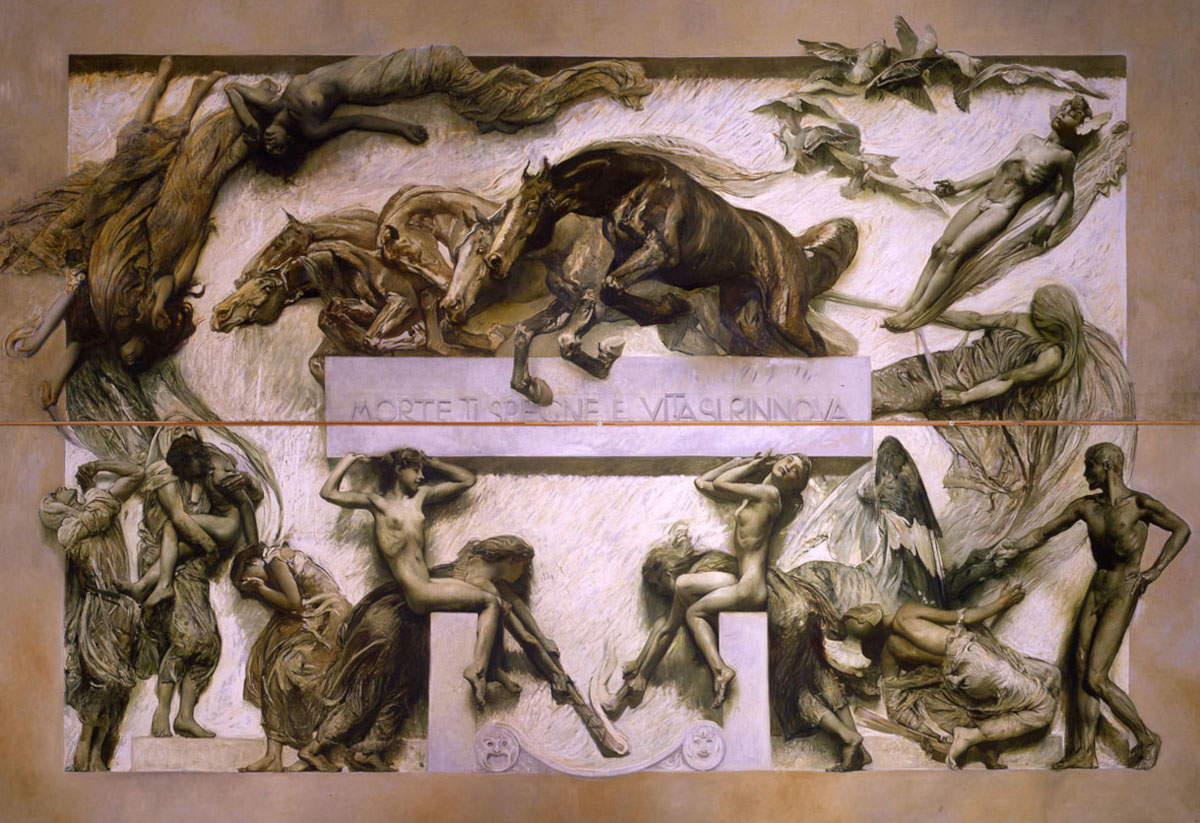 Giulio Aristide Sartorio, La Morte (1907; mixed media on canvas, 513 x 712 cm; Venice, Ca' Pesaro-International Gallery of Modern Art)