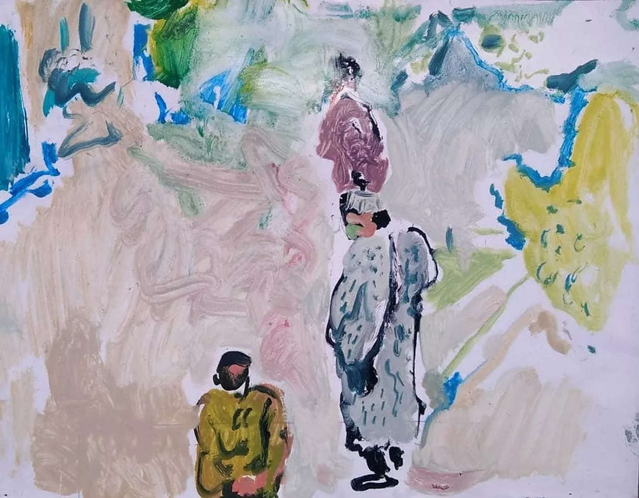 Giulio Catelli, Spaced Row (Öl auf Papier, 24 x 30 cm) Giulio Catelli, Spaced Row (Öl auf Papier, 24 x 30 cm)