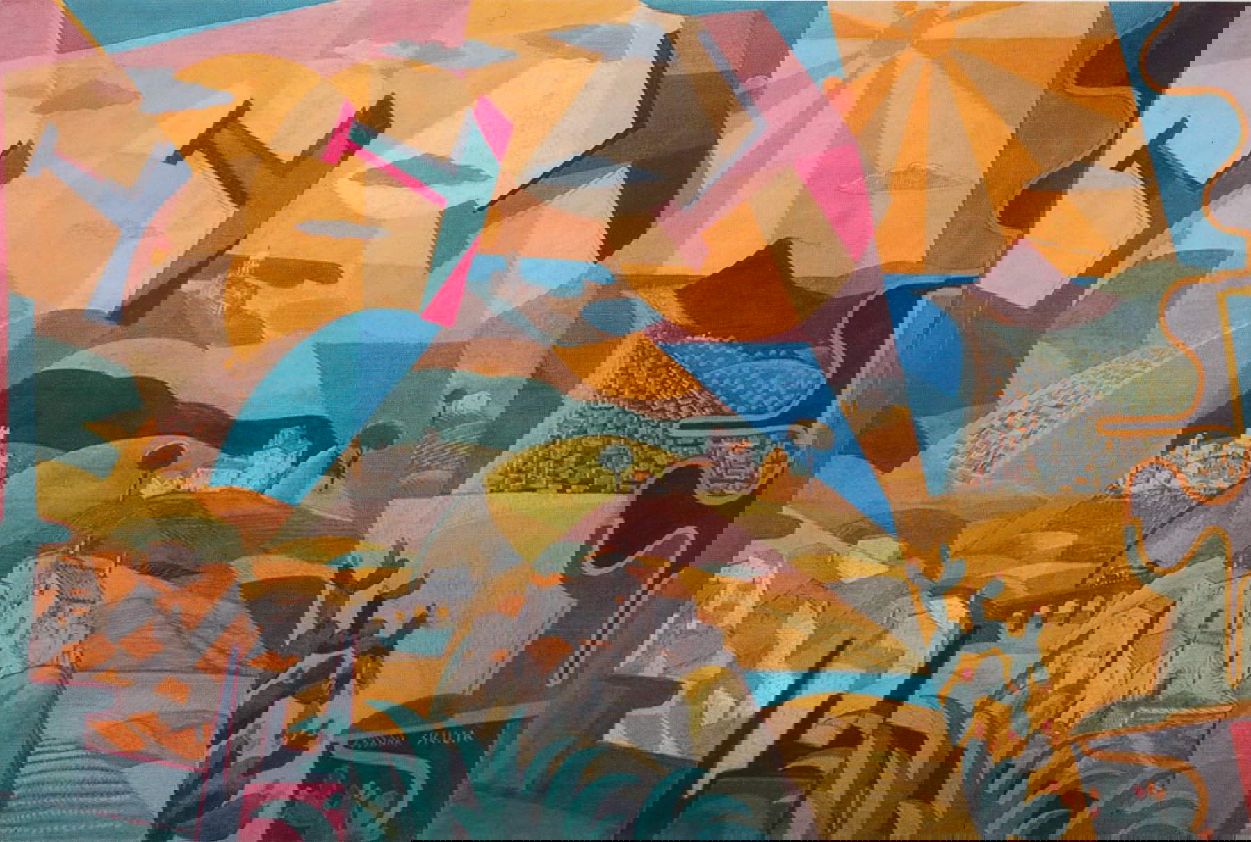 Giulio D'Anna, Sicilia (1936-37; olio su tela, 105 x 180 cm)