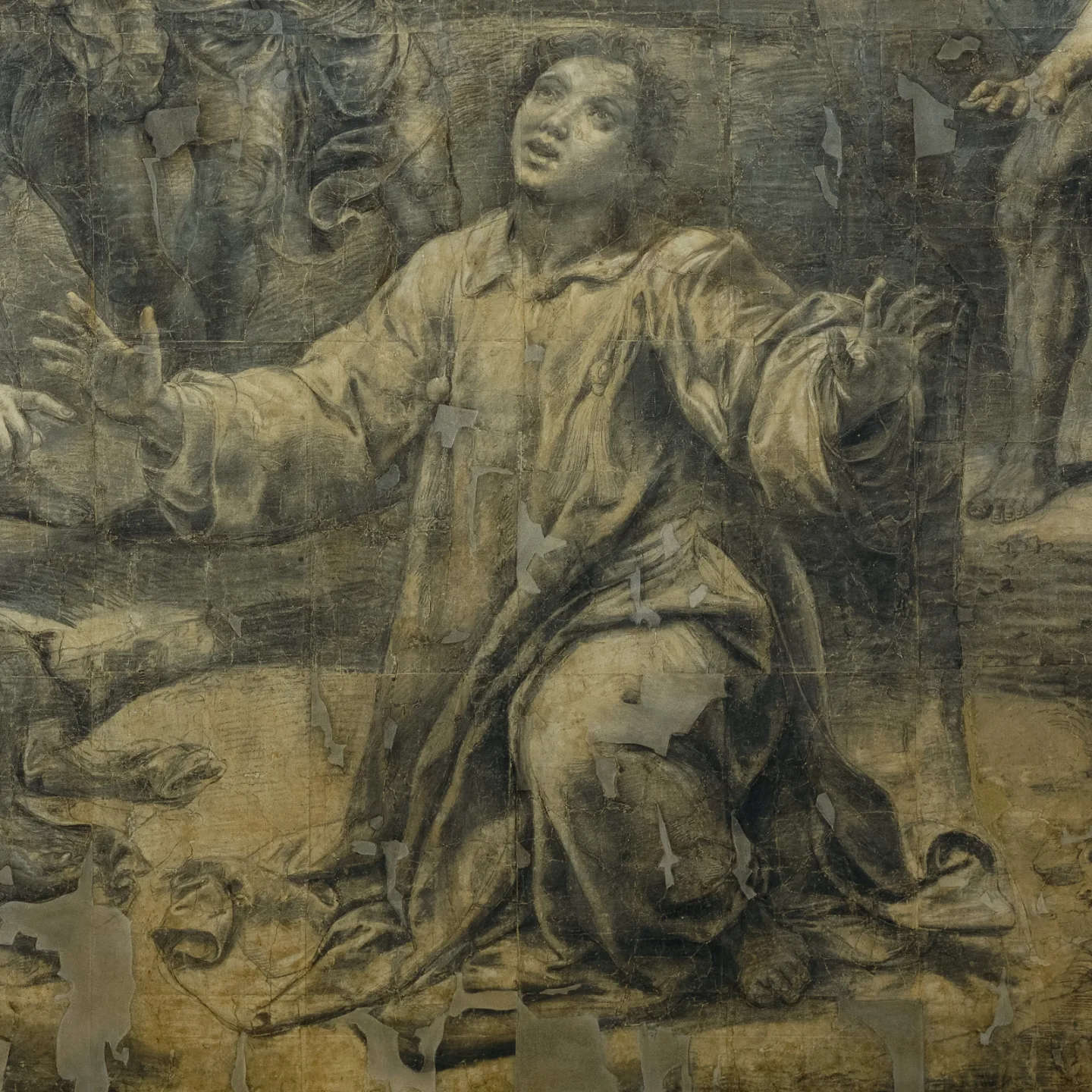 Il cartone preparatorio conservato ai Musei Vaticani, dettaglio