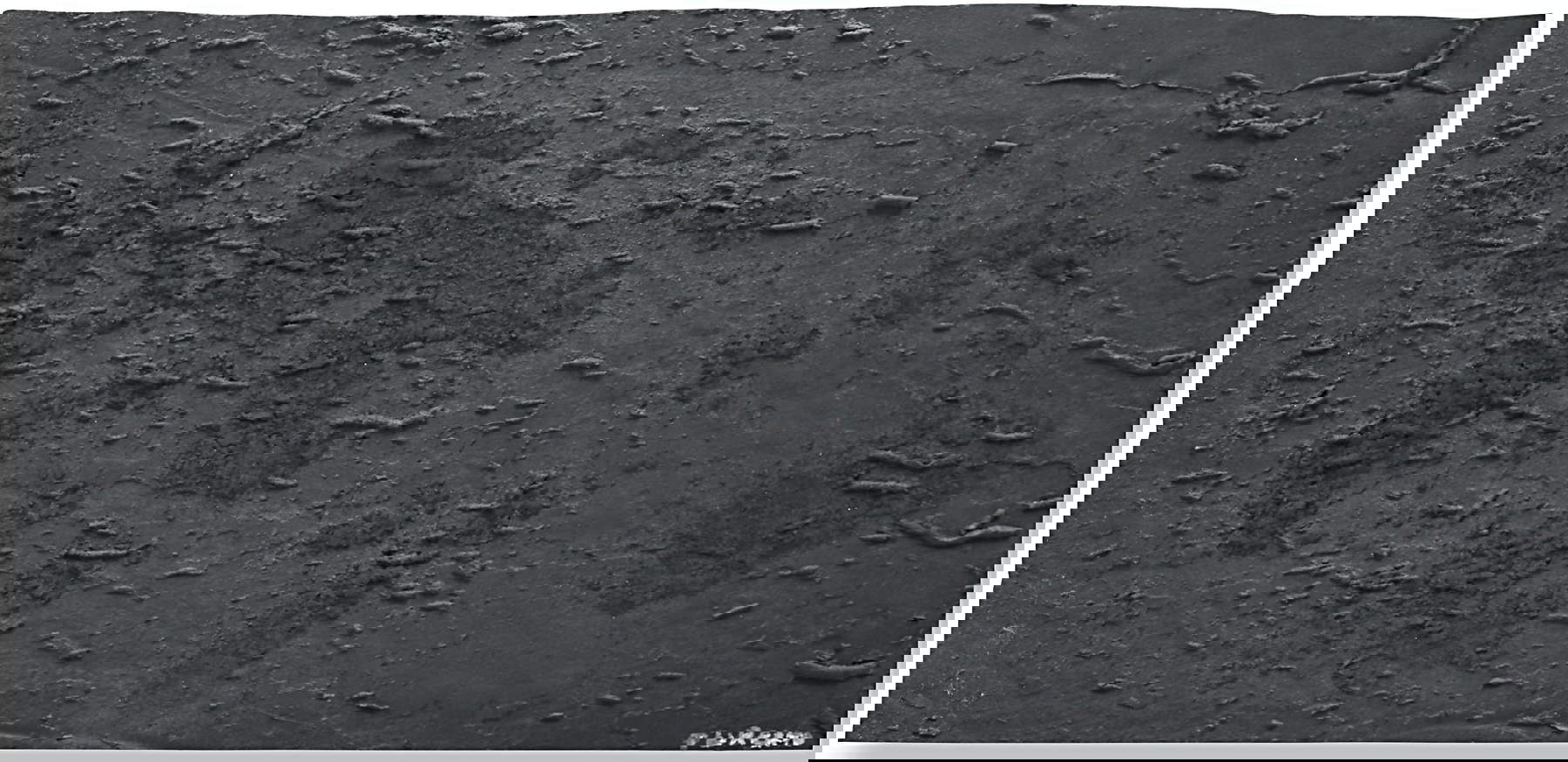 Giulio Turcato, Superficie lunare (1968; olio, tecnica mista su gommapiuma, 29 x 62 cm)