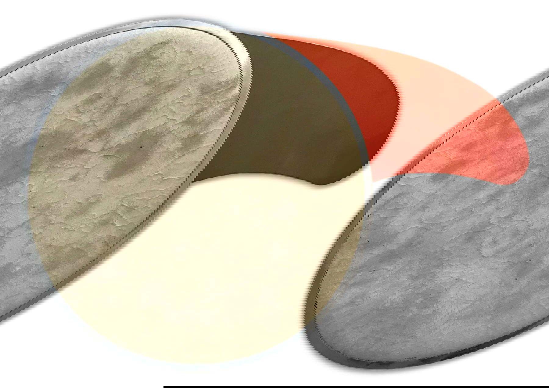 Giulio Turcato, Lunar Surface (1970 ; techniques mixtes sur caoutchouc mousse, diamètre 140 cm). En concession de la Galleria Lombardi Giulio Turcato, Lunar Surface (1970 ; techniques mixtes sur caoutchouc mousse, diamètre 140 cm). En concession de la Galleria Lombardi