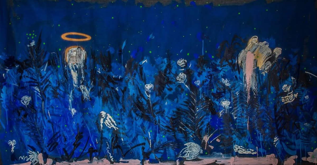 Giuseppe Barilaro, Notturni (olio e acrilico su tela, 135 x 235 cm)