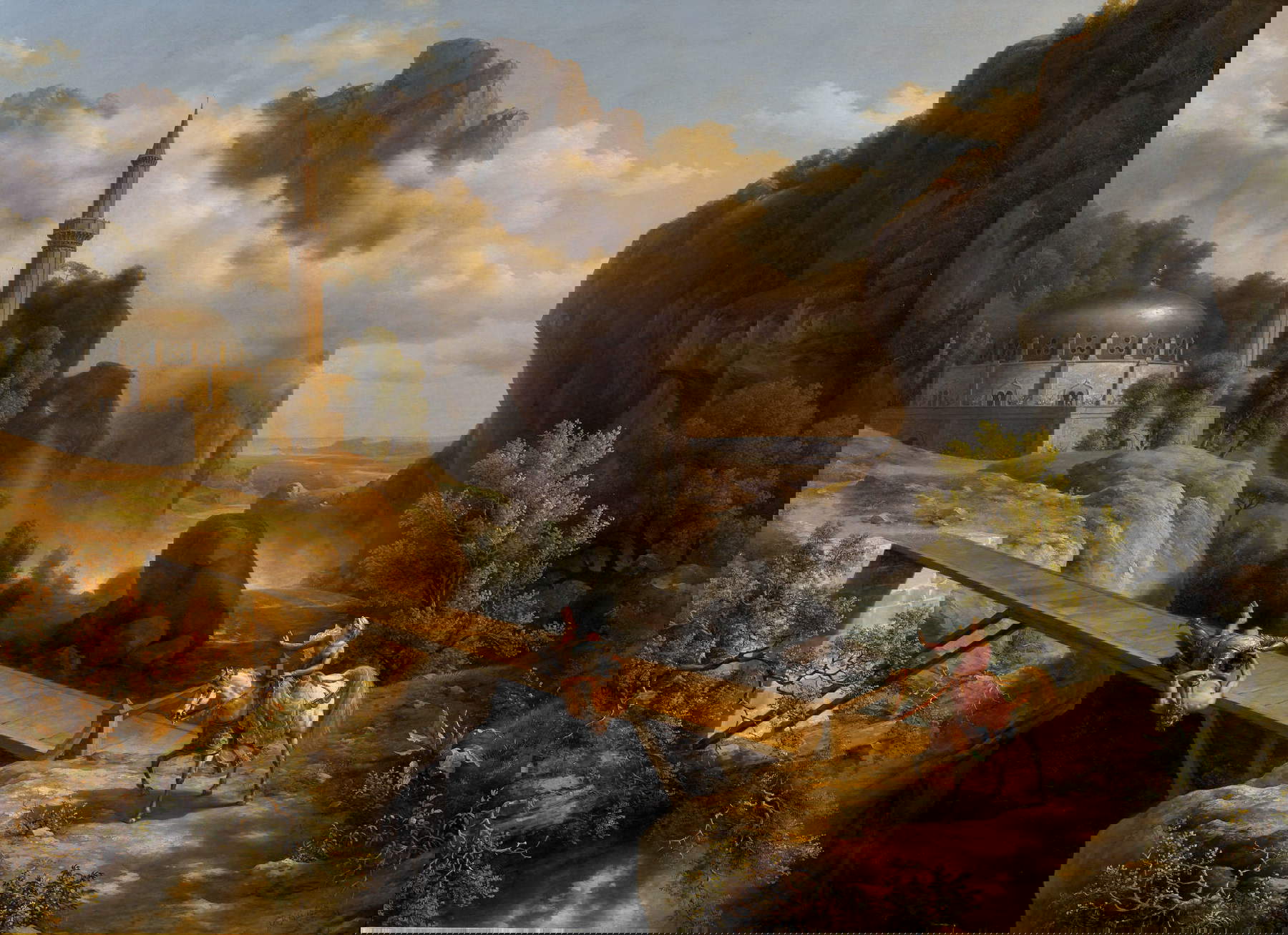 Giuseppe Bisi, Orlando und Rodomonte kämpfen im Beisein von Fiordiligi (1838; Brescia, Musei Civici) &copy; Fotografisches Archiv der Städtischen Museen Brescia / Fotostudio Rapuzzi