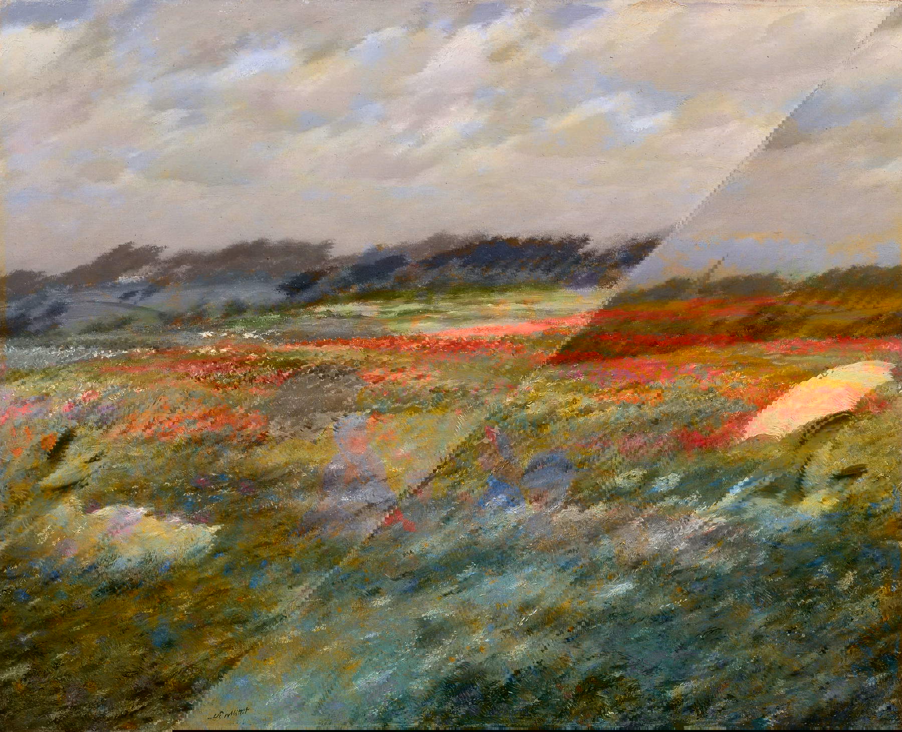 Giuseppe De Nittis, In the Fields Around London (ca. 1875; oil on canvas, 41 x 50 cm; Private collection, courtesy of Fondazione Enrico Piceni, Milan)