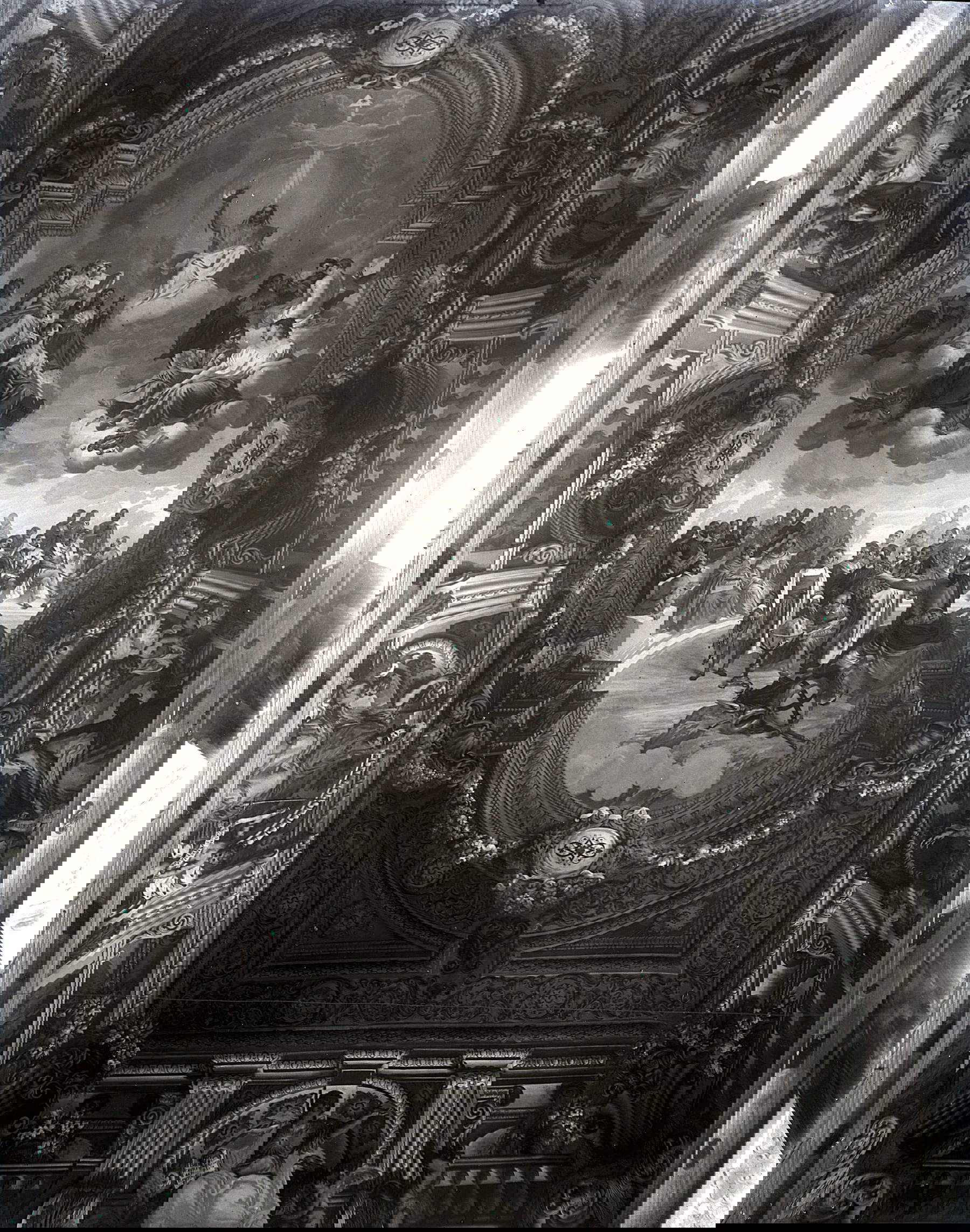 Giuseppe Isola, Allegoria della Scienza dei Liguri (1871, destruida), Génova, Centro DocSAI, neg. nº 19327, Regia Università, Aula Magna techo