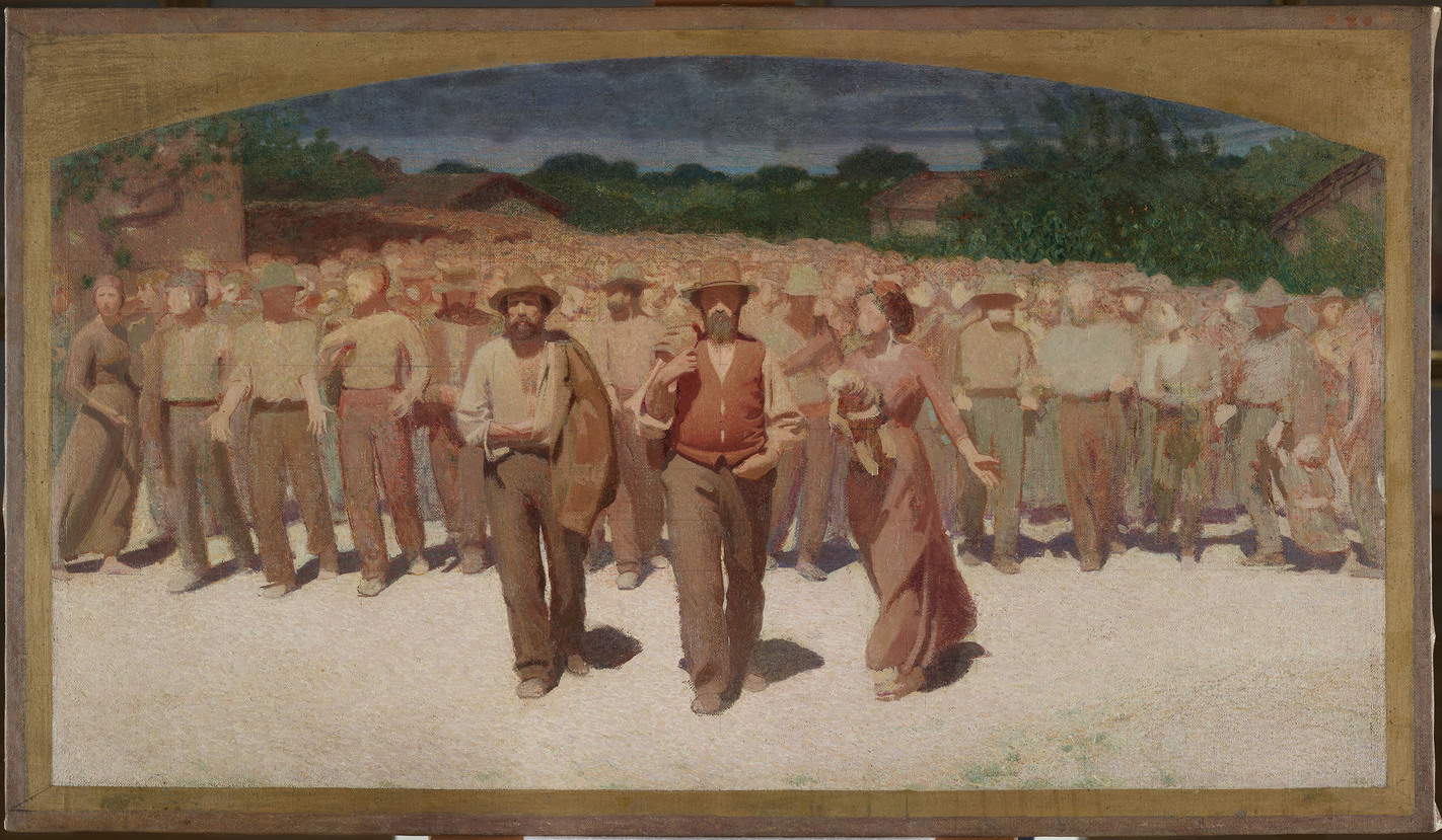 Giuseppe Pellizza da Volpedo, Il cammino dei lavoratori (1898-1899; Tortona, Pinacoteca Il Divisionismo)