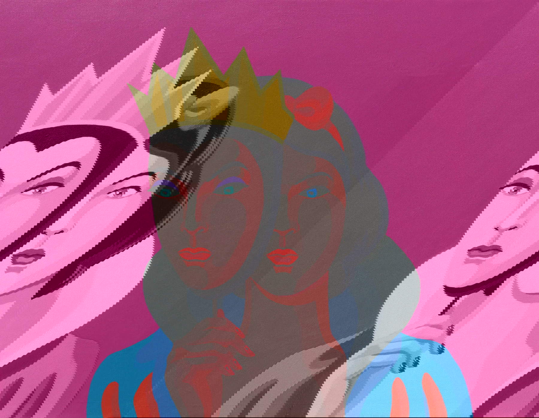 Giuseppe Veneziano, Appearance and Reality (2025; acrylic on canvas, 38x48.5 cm)