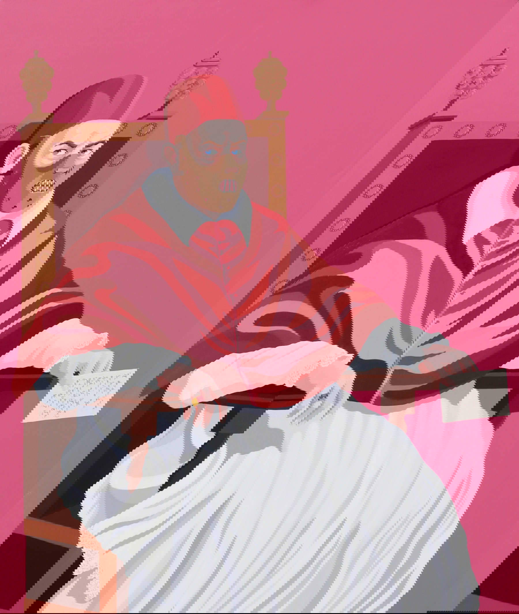 Giuseppe Veneziano, The Silence of Innocence (2025; acrylic on canvas, 120x100 cm)